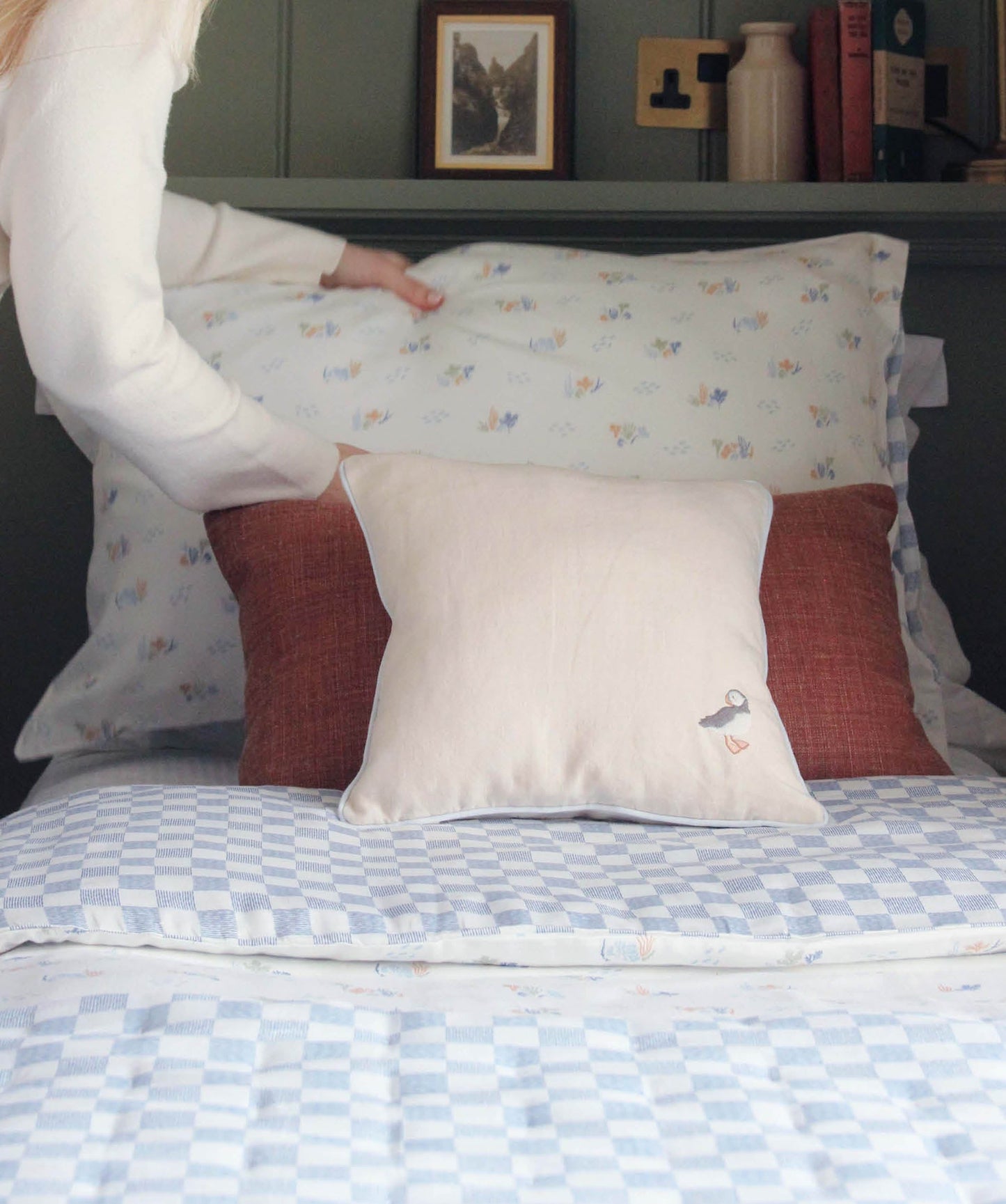 Square Linen Scatter Cushion - Coastline