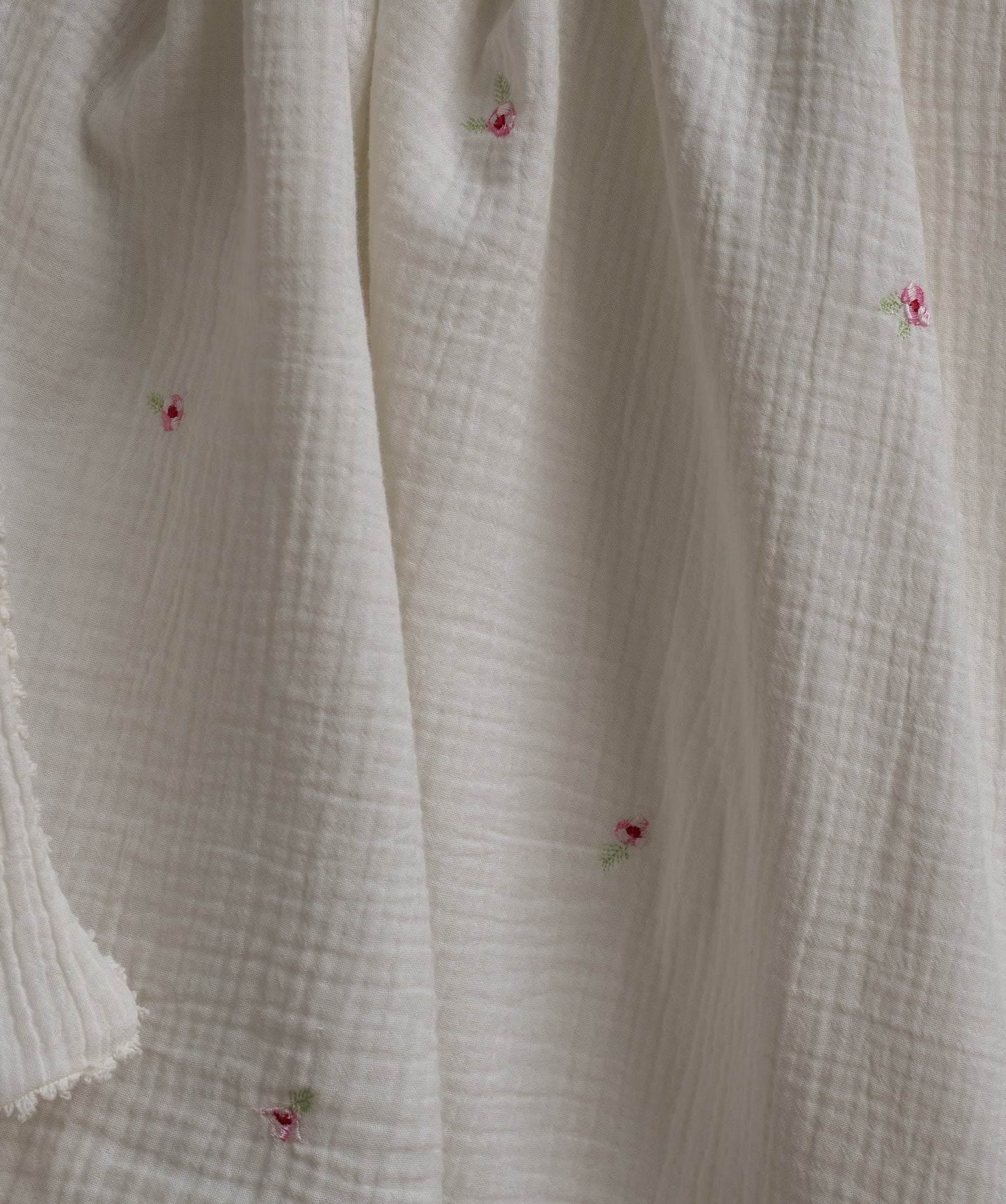 Embroidered Muslin Blanket - Anemone