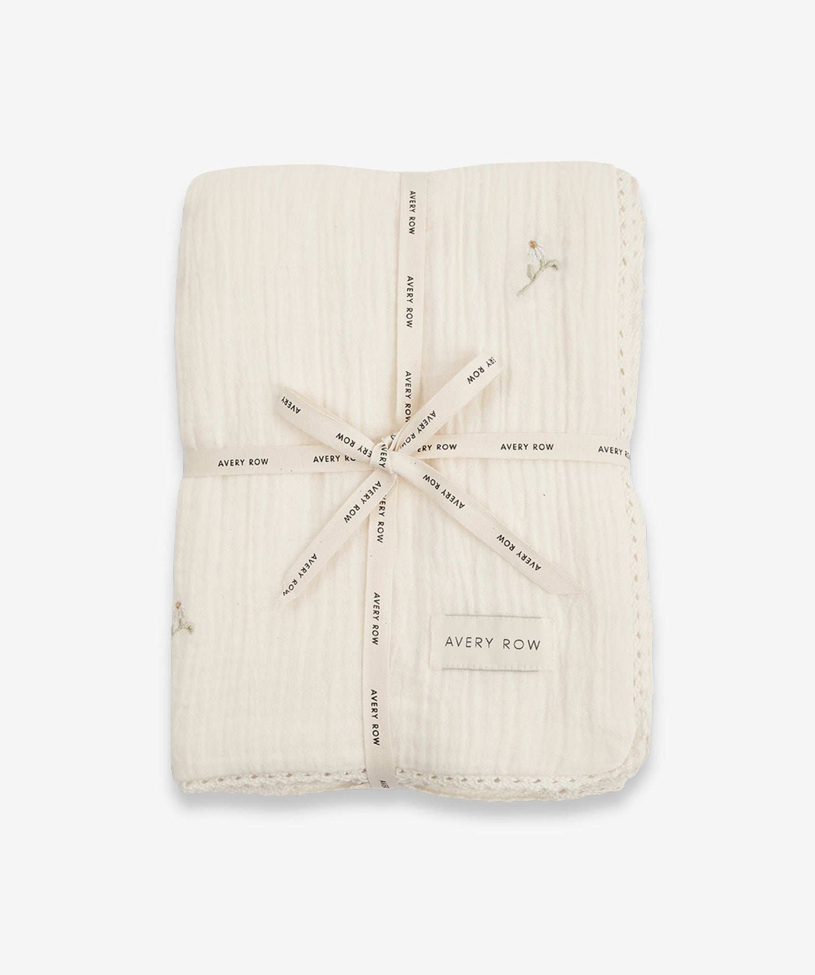 Embroidered Muslin blanket - Wild Chamomile
