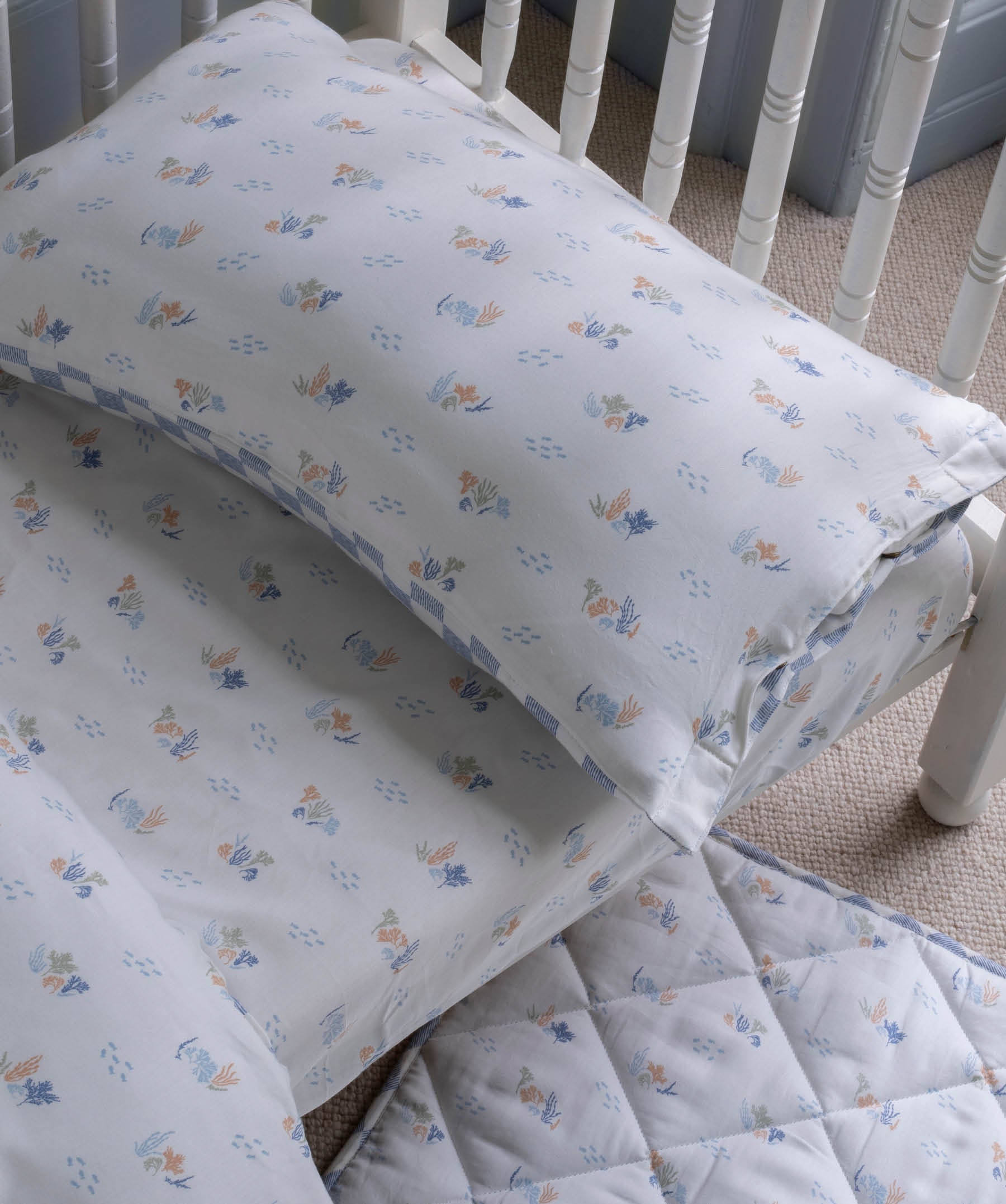 Organic Cotbed Fitted Sheet - Coastline