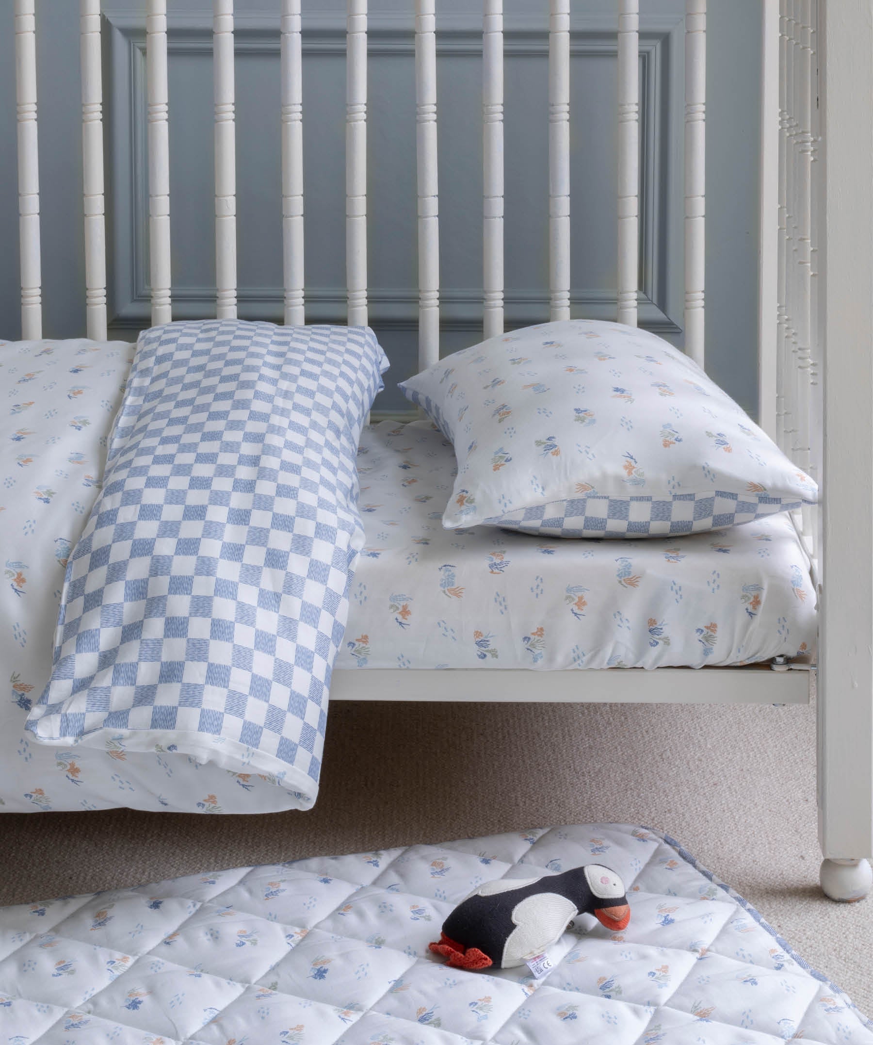 Organic Cotbed Fitted Sheet - Coastline