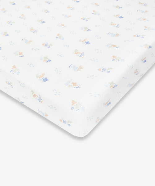 Organic Cotbed Fitted Sheet - Coastline