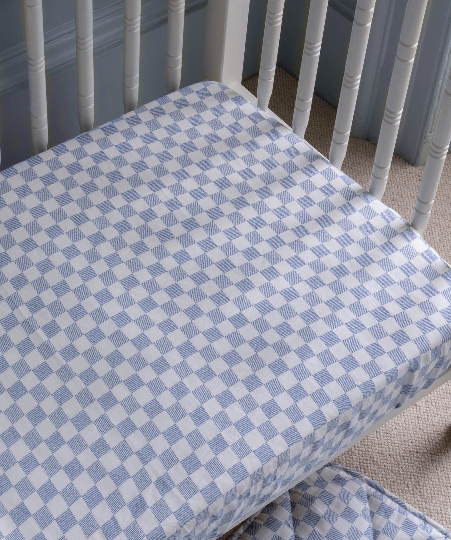 Organic Cotbed Fitted Sheet - Waves