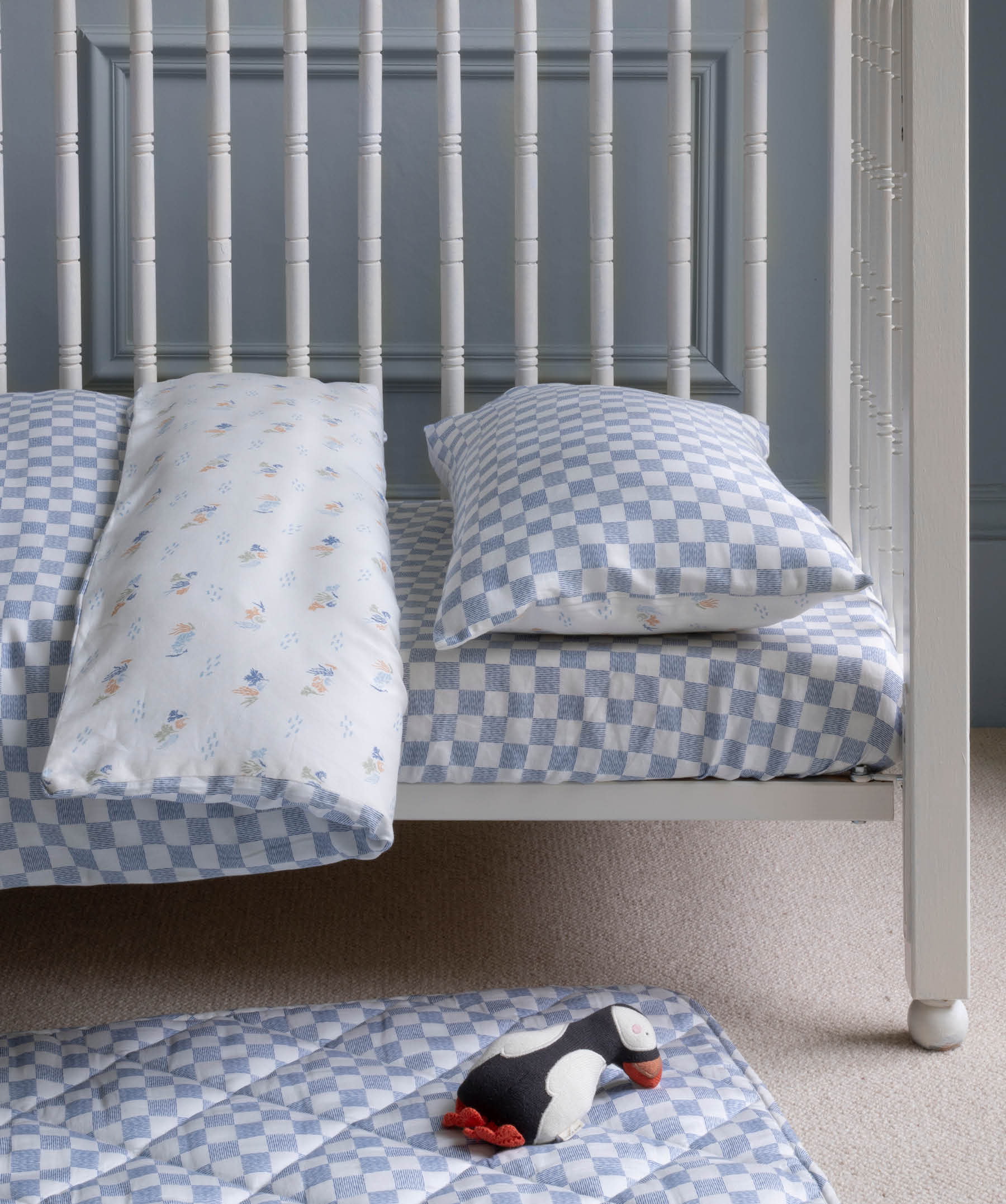 Organic Cotbed Fitted Sheet - Waves