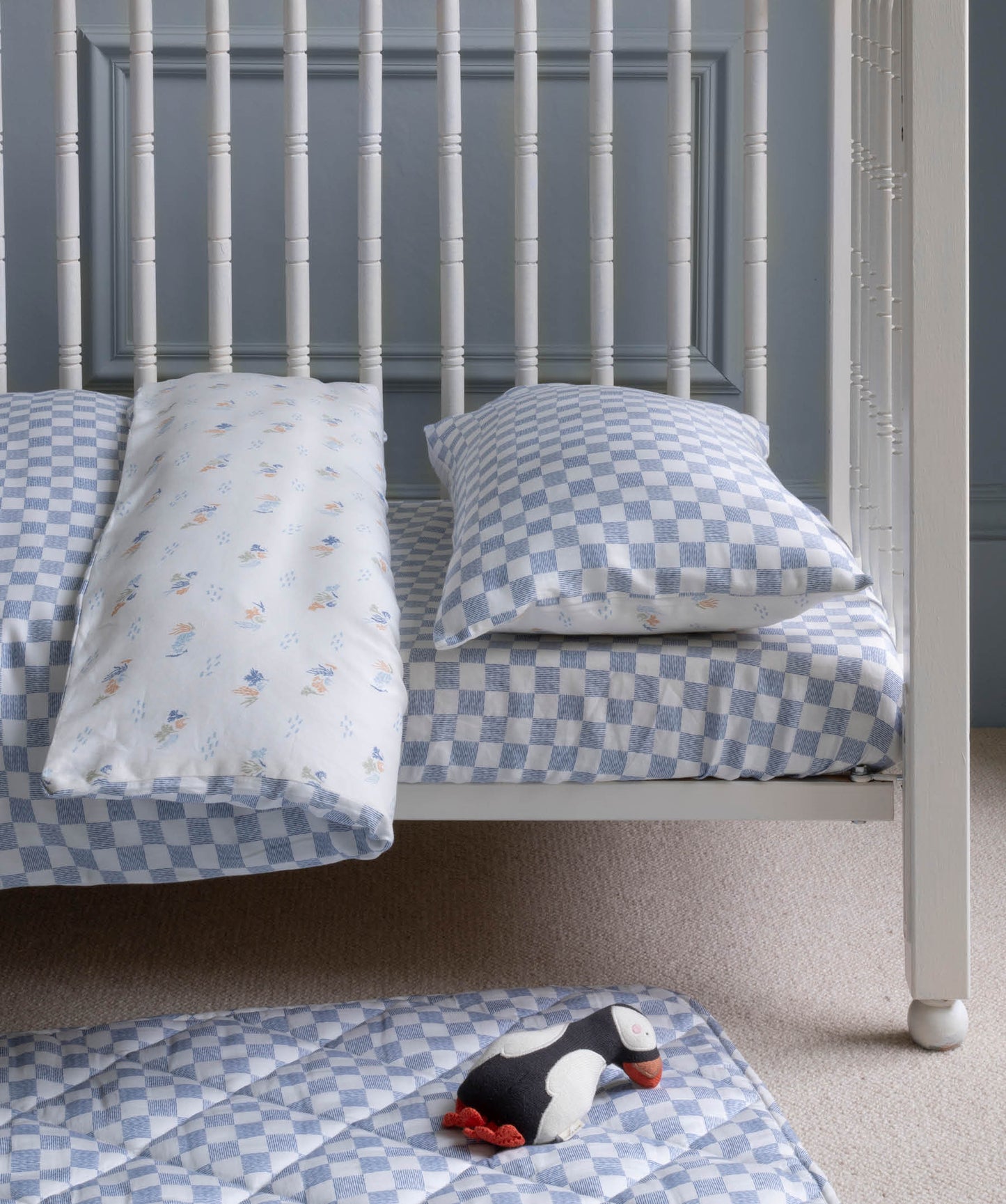 Organic Cotbed Fitted Sheet - Waves