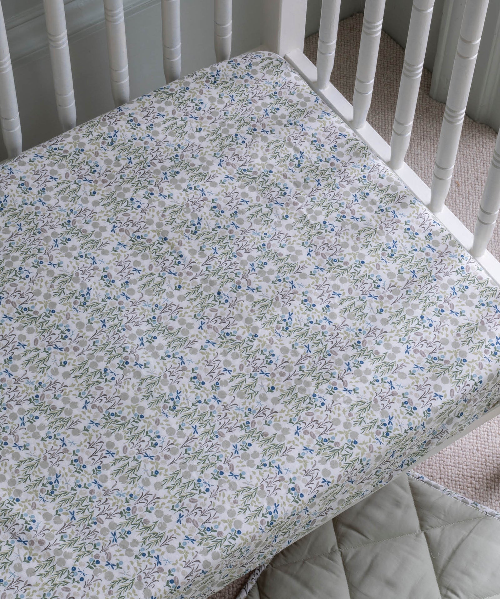 Organic Cotbed Fitted Sheet - Riverbank
