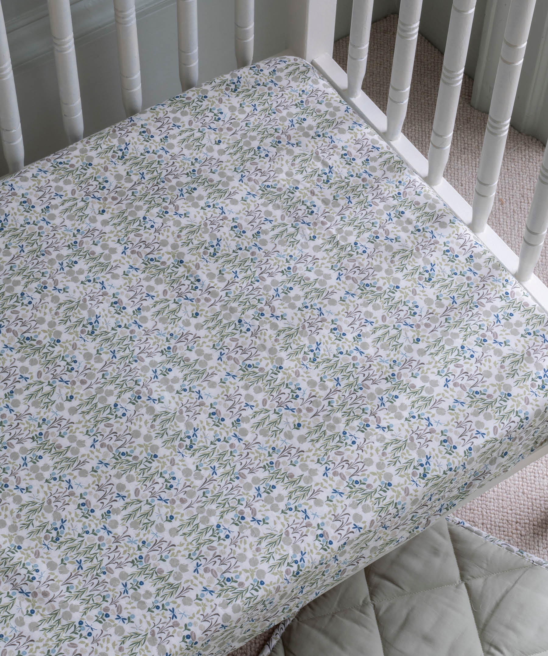 Organic Cotbed Fitted Sheet - Riverbank
