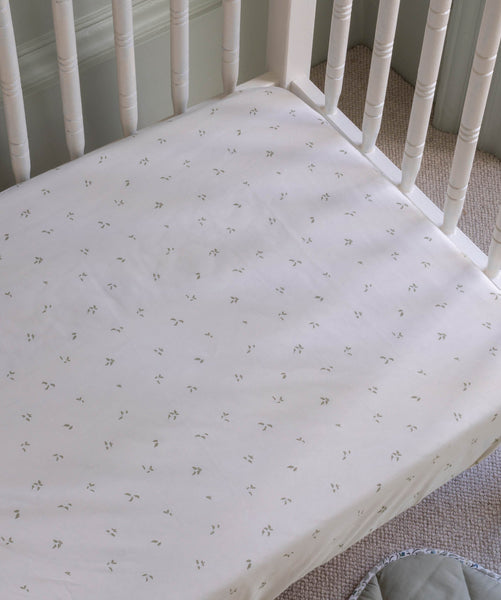 Organic Cotbed Fitted Sheet - Nettle Scatter