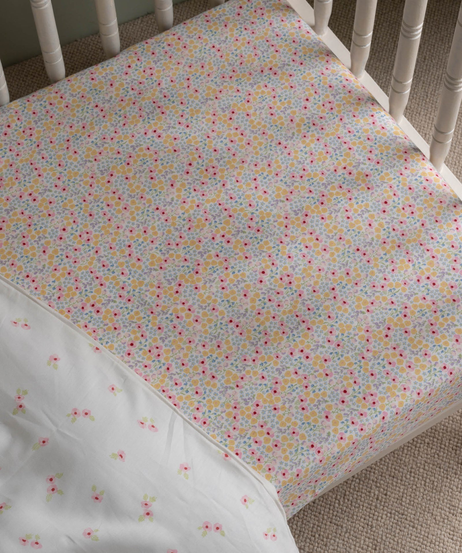 Organic Cotbed Fitted Sheet - Wildflower Garden