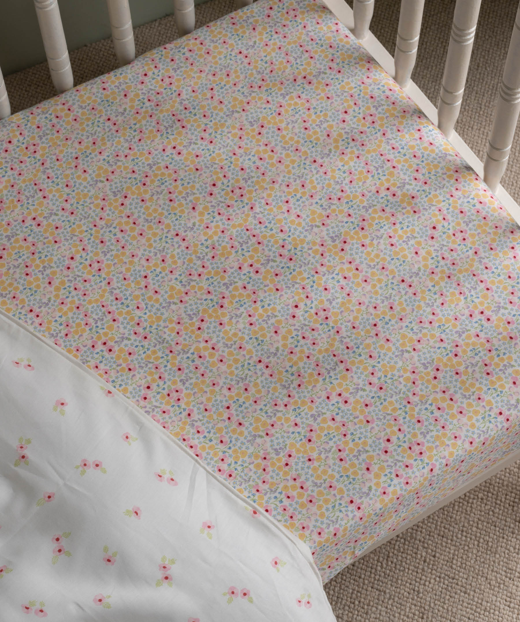 Organic Cotbed Fitted Sheet - Wildflower Garden