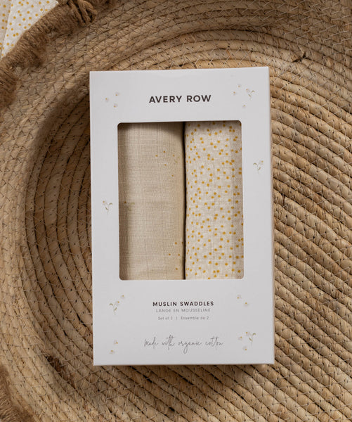 Organic Cotton Baby Muslin Swaddles, Set of 2 - Wild Chamomile / Daisy Meadow