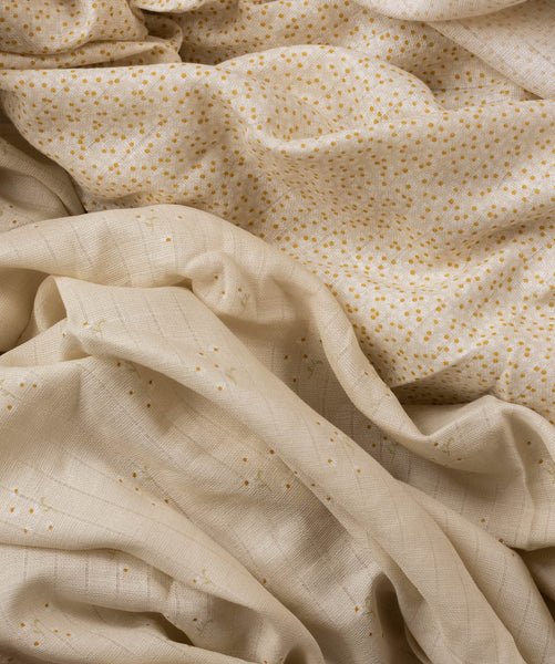 Organic Cotton Baby Muslin Swaddles, Set of 2 - Wild Chamomile / Daisy Meadow
