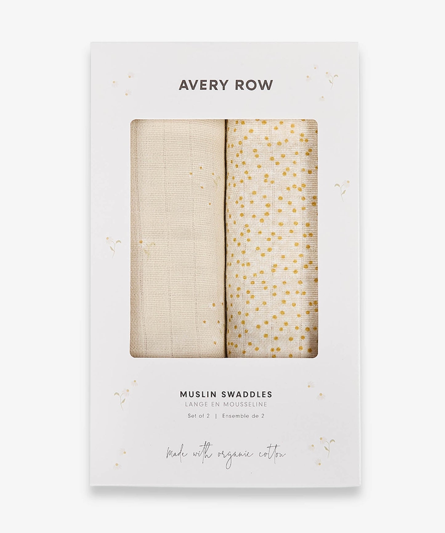 Organic Cotton Baby Muslin Swaddles, Set of 2 - Wild Chamomile / Daisy Meadow