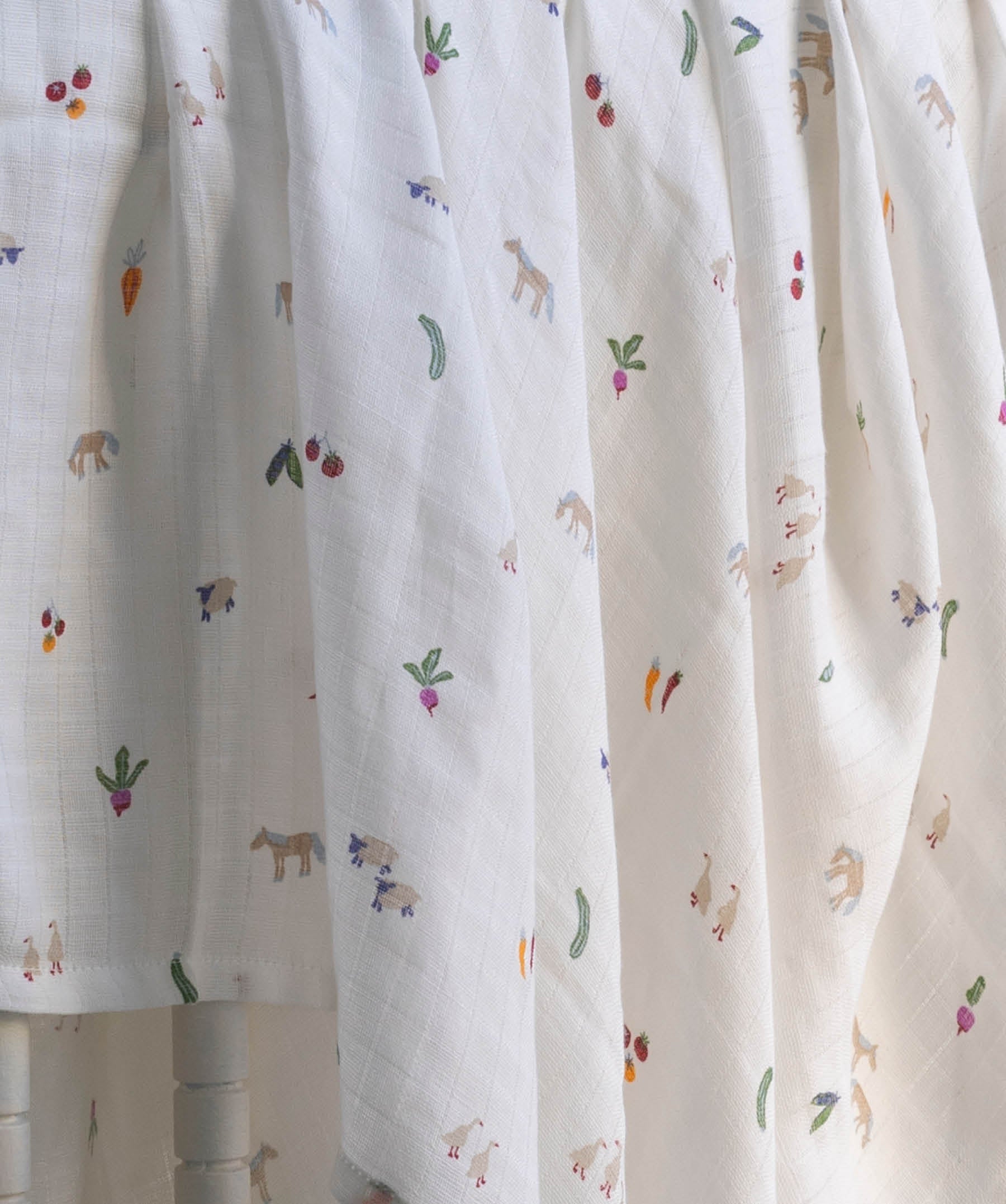 Organic Cotton Baby Muslin Swaddles, Set of 2 - Little Farm / Radish
