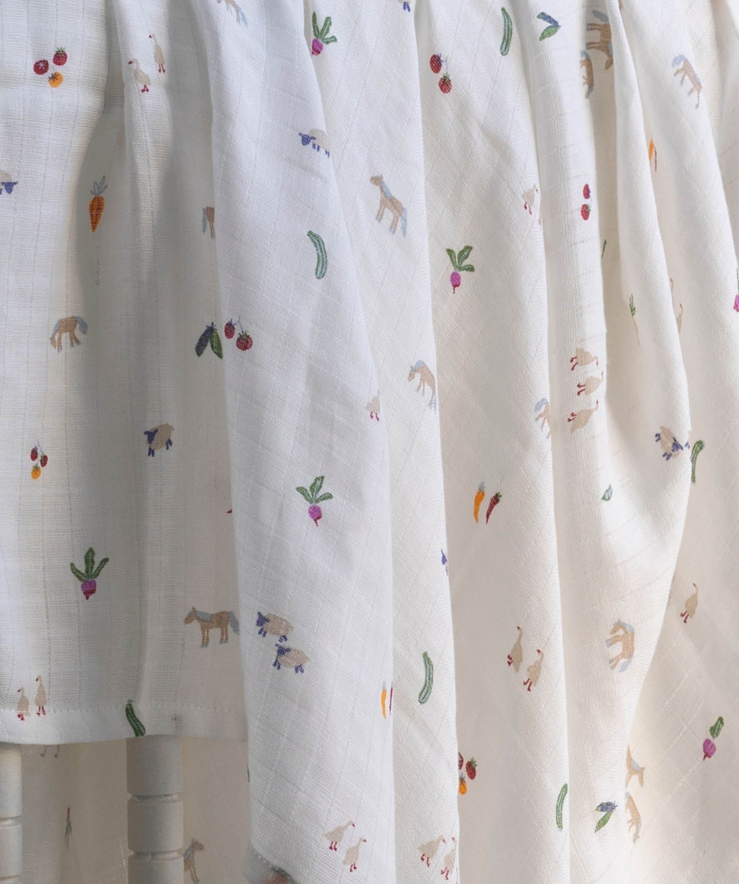 Organic Cotton Baby Muslin Swaddles, Set of 2 - Little Farm / Radish