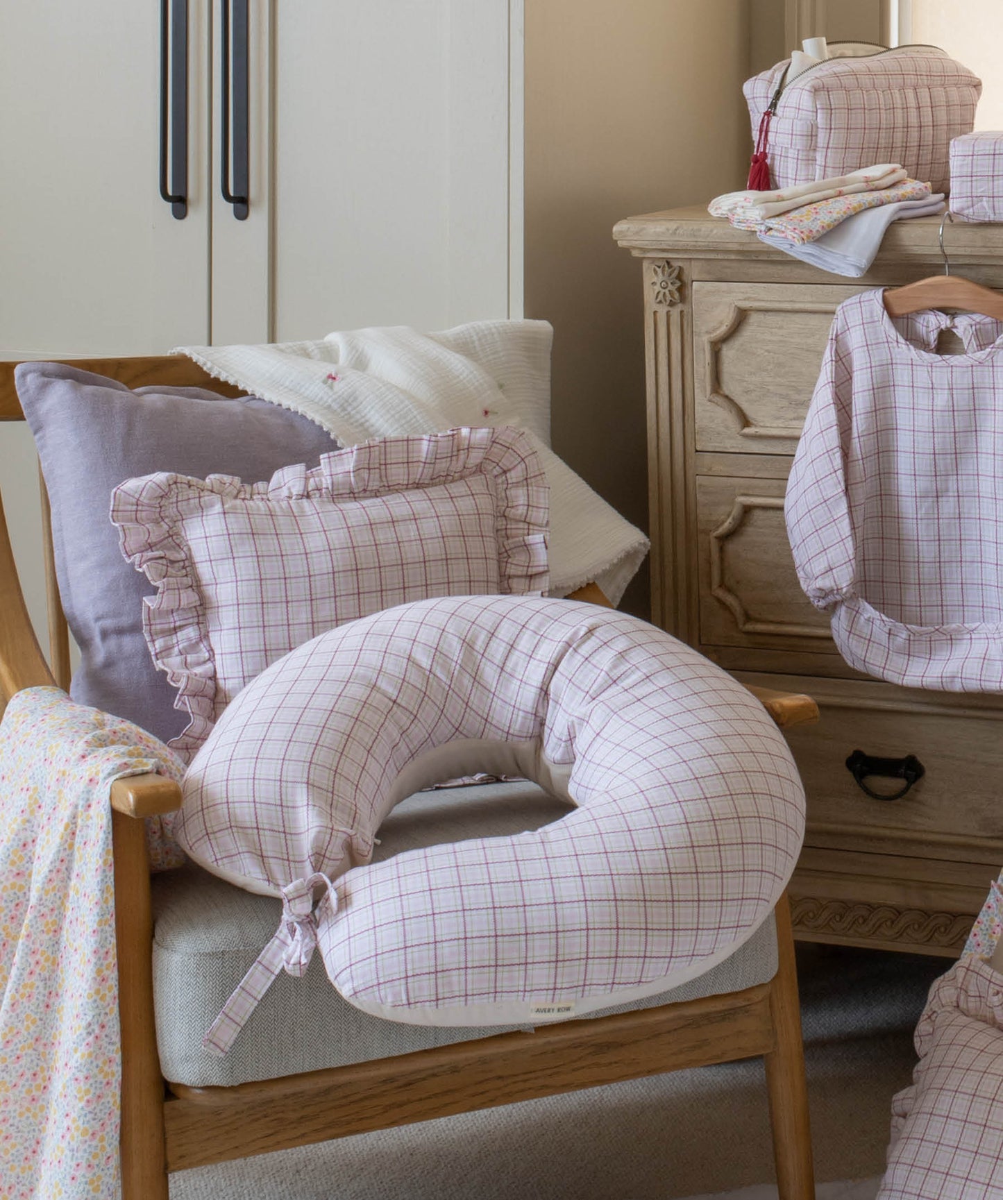Nursing Pillow - Pink Check