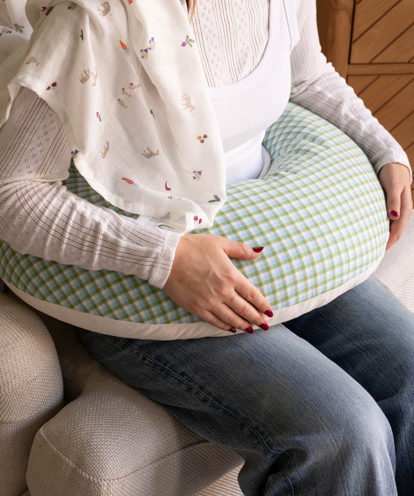 Nursing Pillow - Greenhouse Gingham