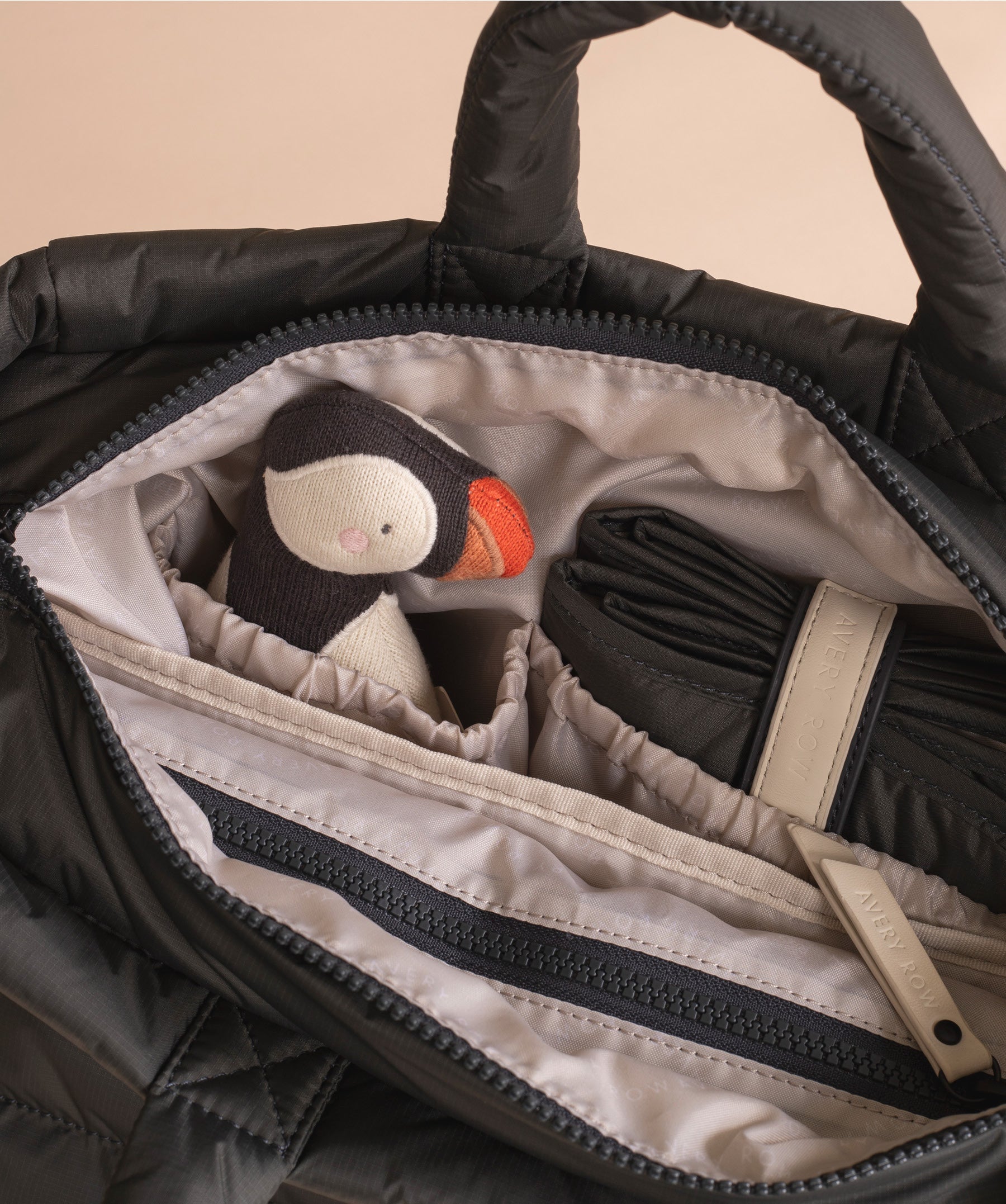 Baby Changing Tote Bag - Soft Black