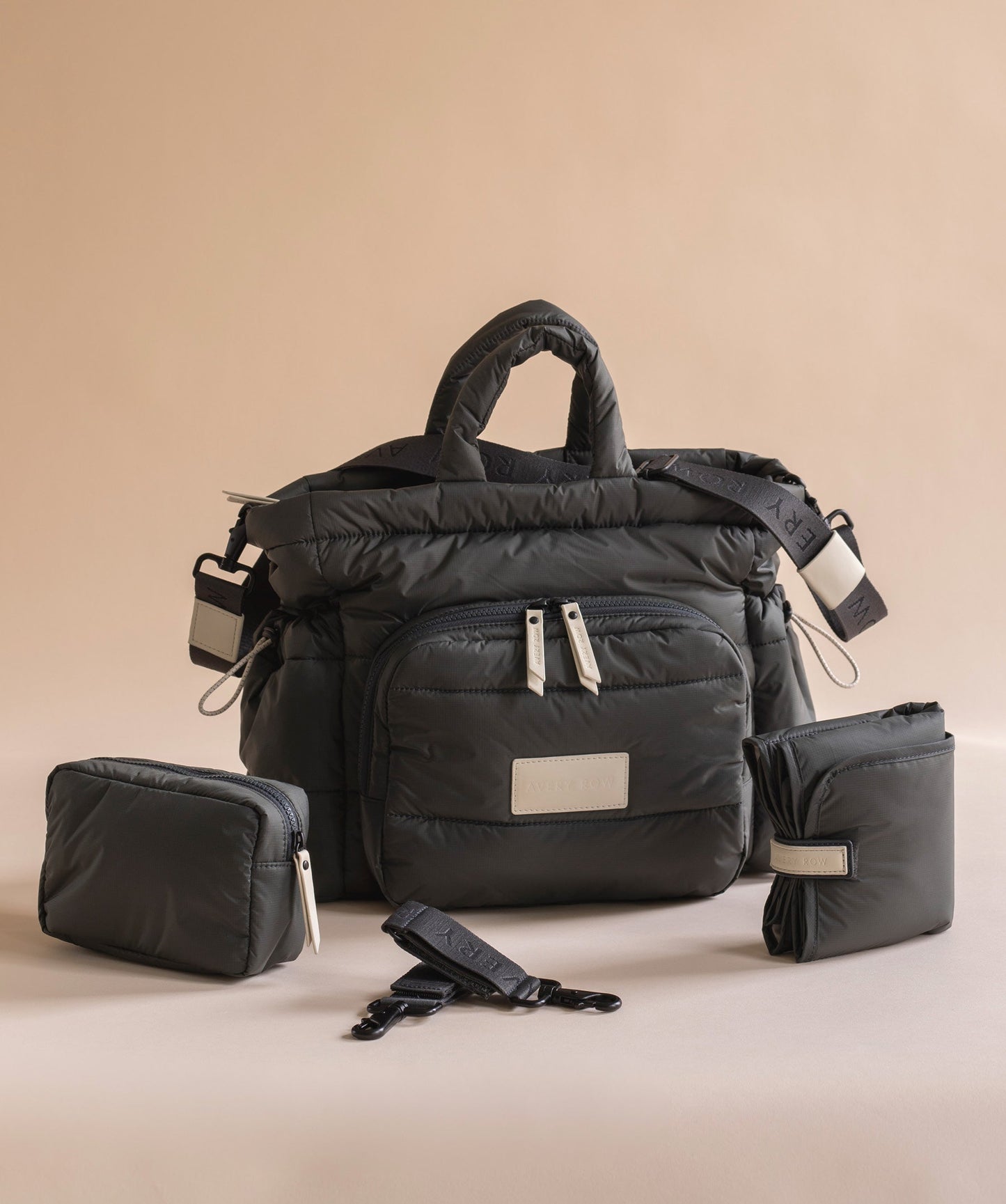 Baby Changing Tote Bag - Soft Black