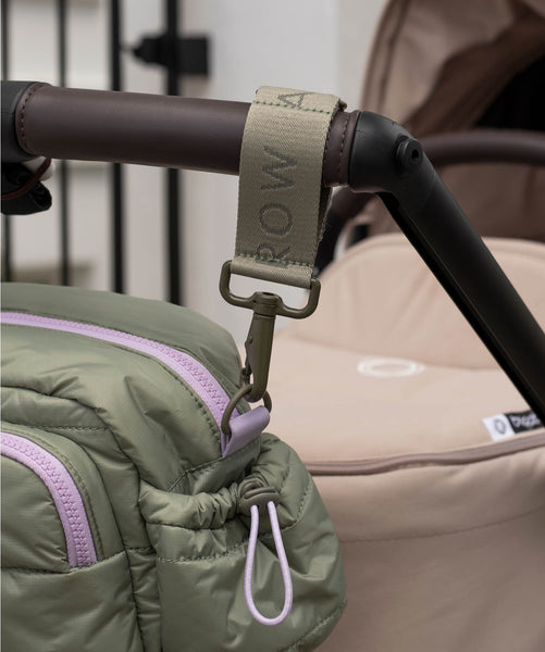 Logo Pram Bag Clips - Olive