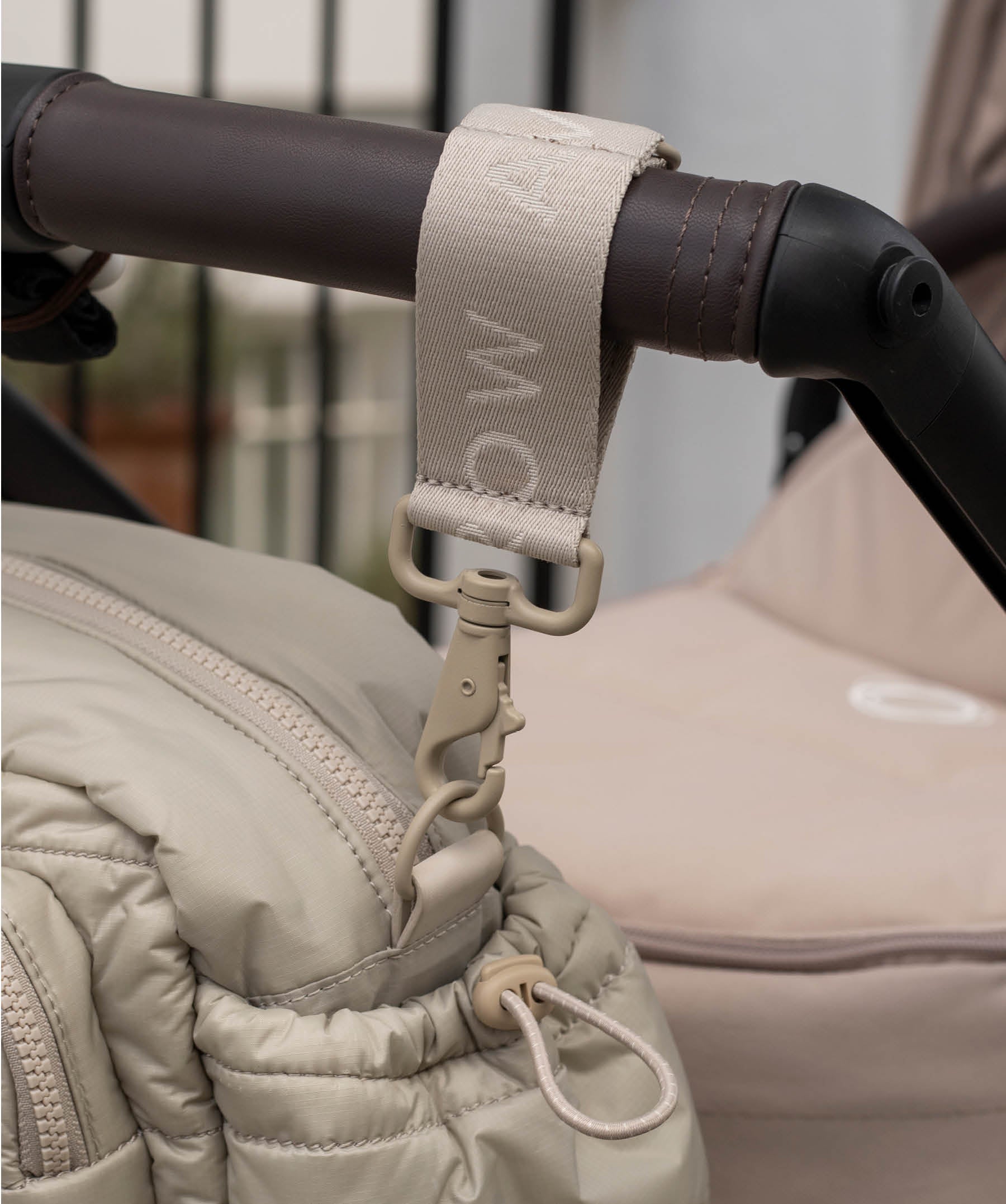 Logo Pram Bag Clips - Oyster