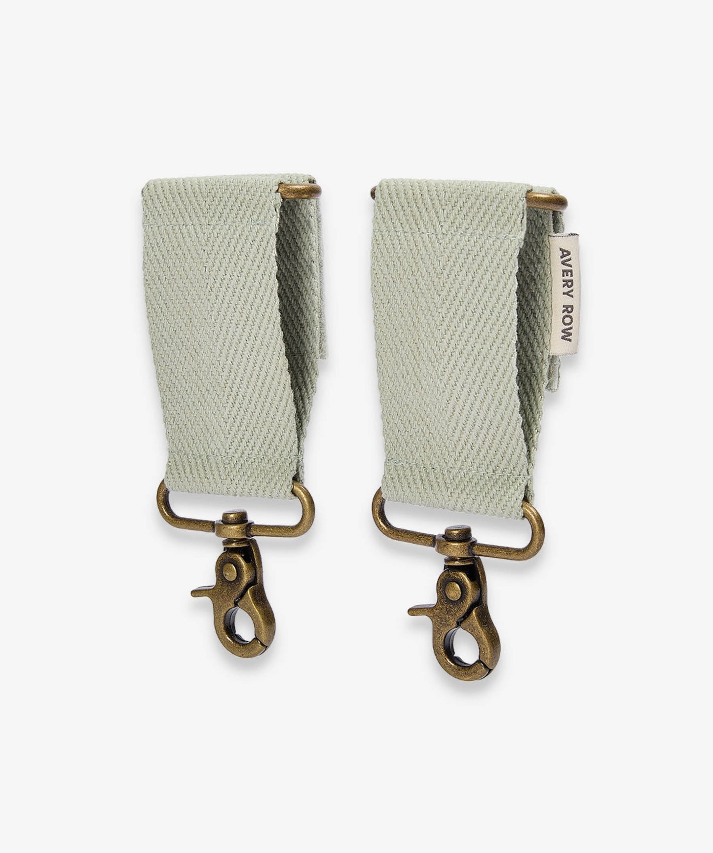 Cotton Pram Bag Clips - Sage