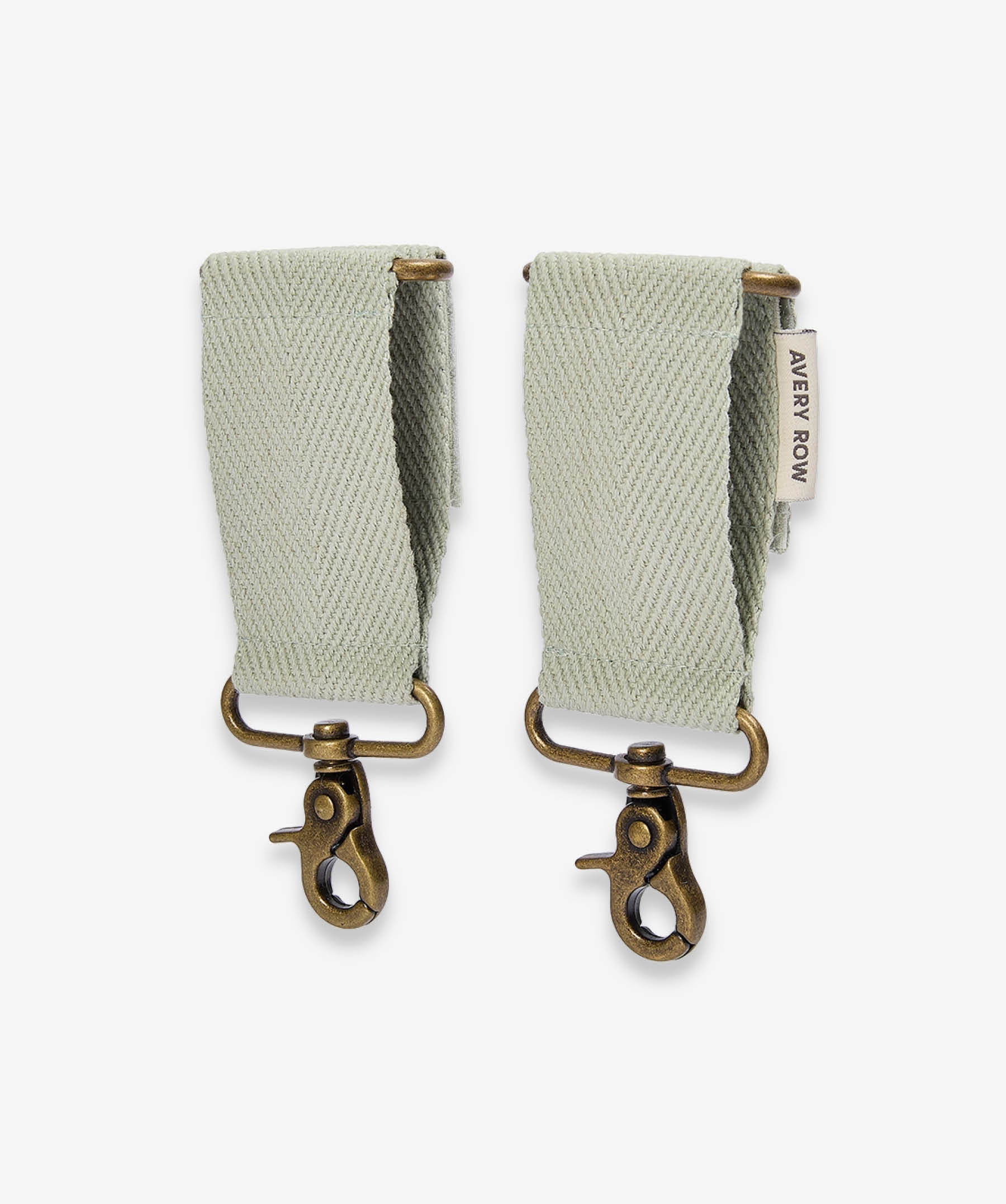 Cotton Pram Bag Clips - Sage