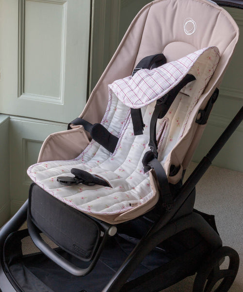 Pram Liner - Anemone / Pink Check