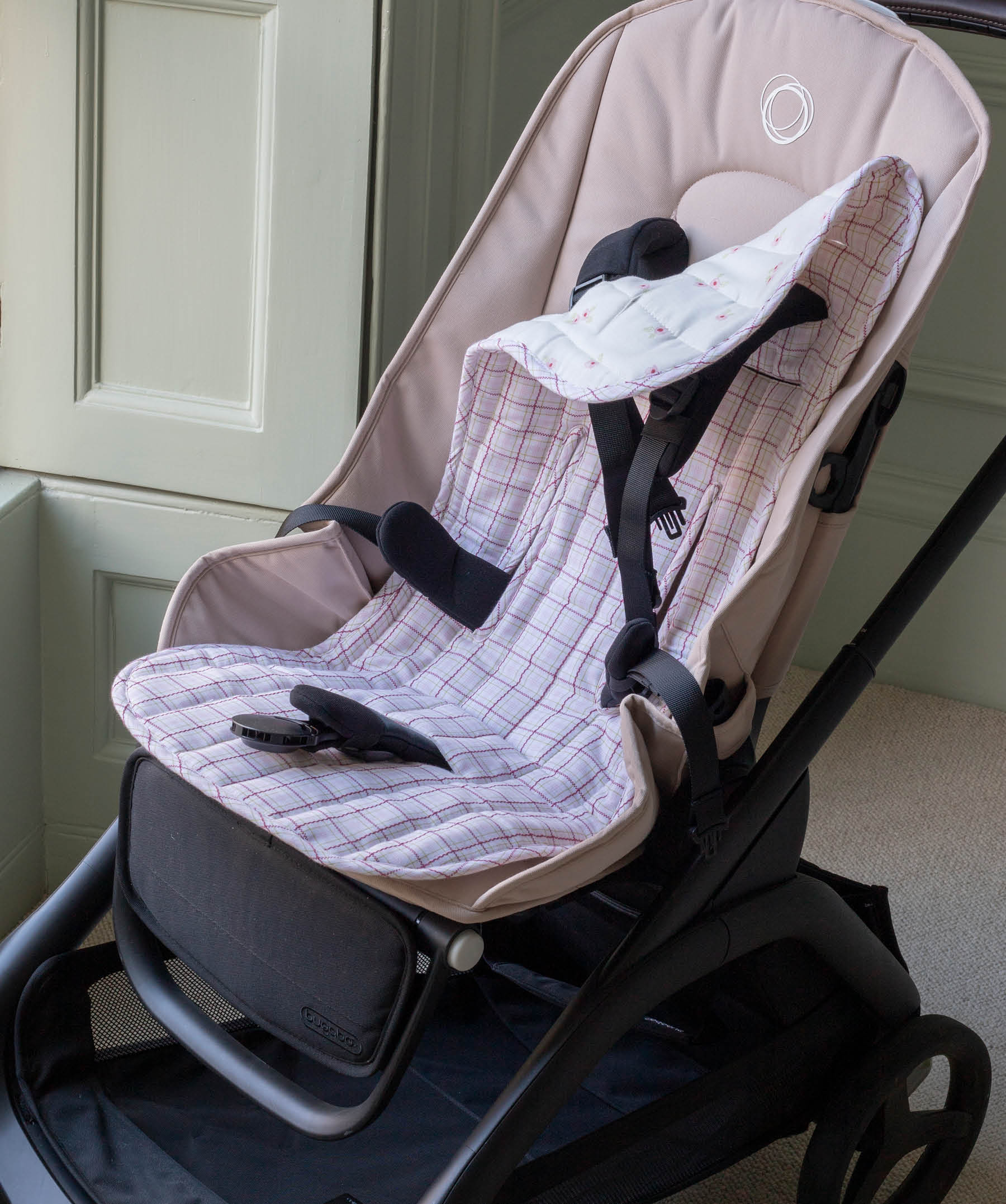 Pram Liner - Anemone / Pink Check
