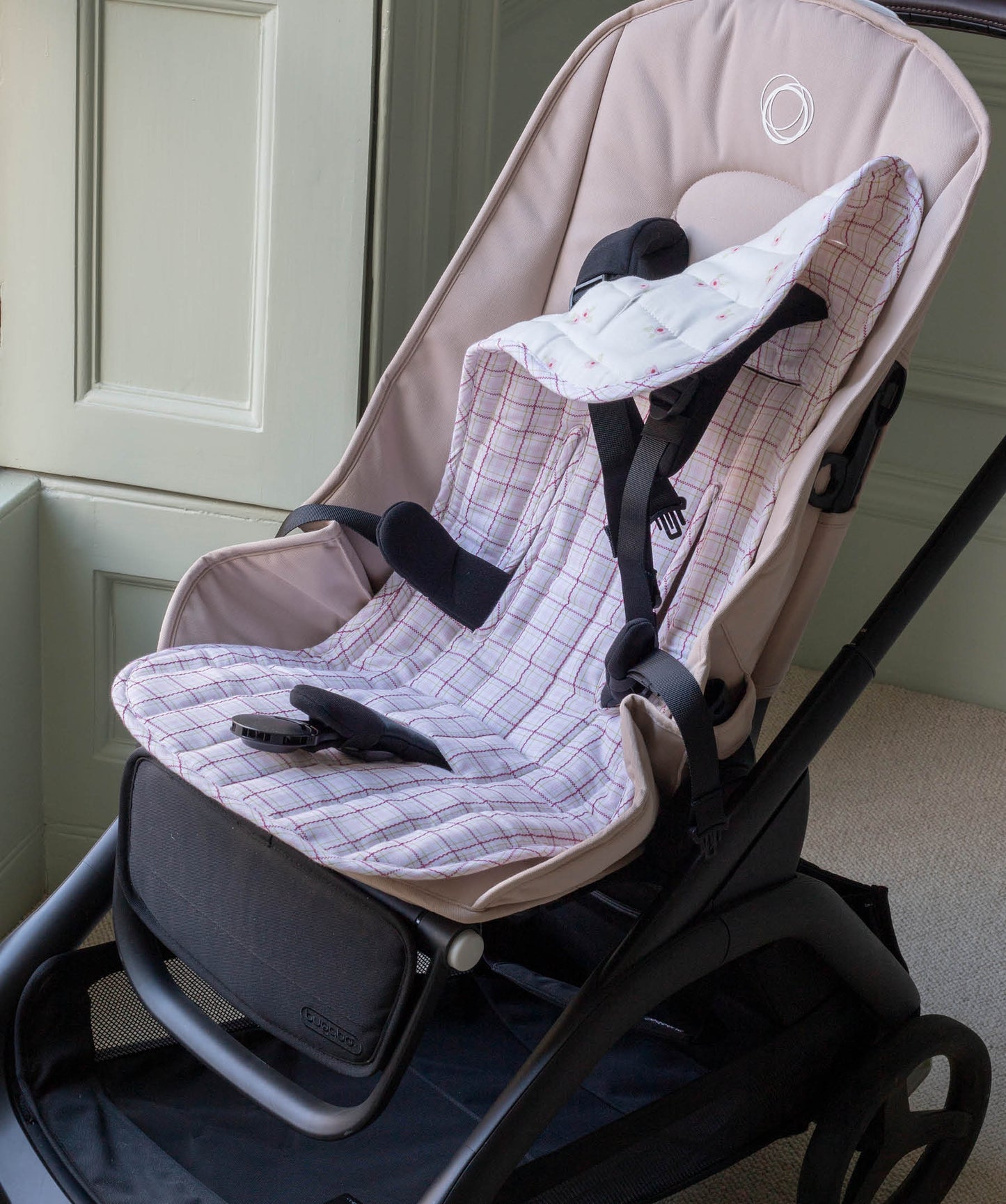 Pram Liner - Anemone / Pink Check