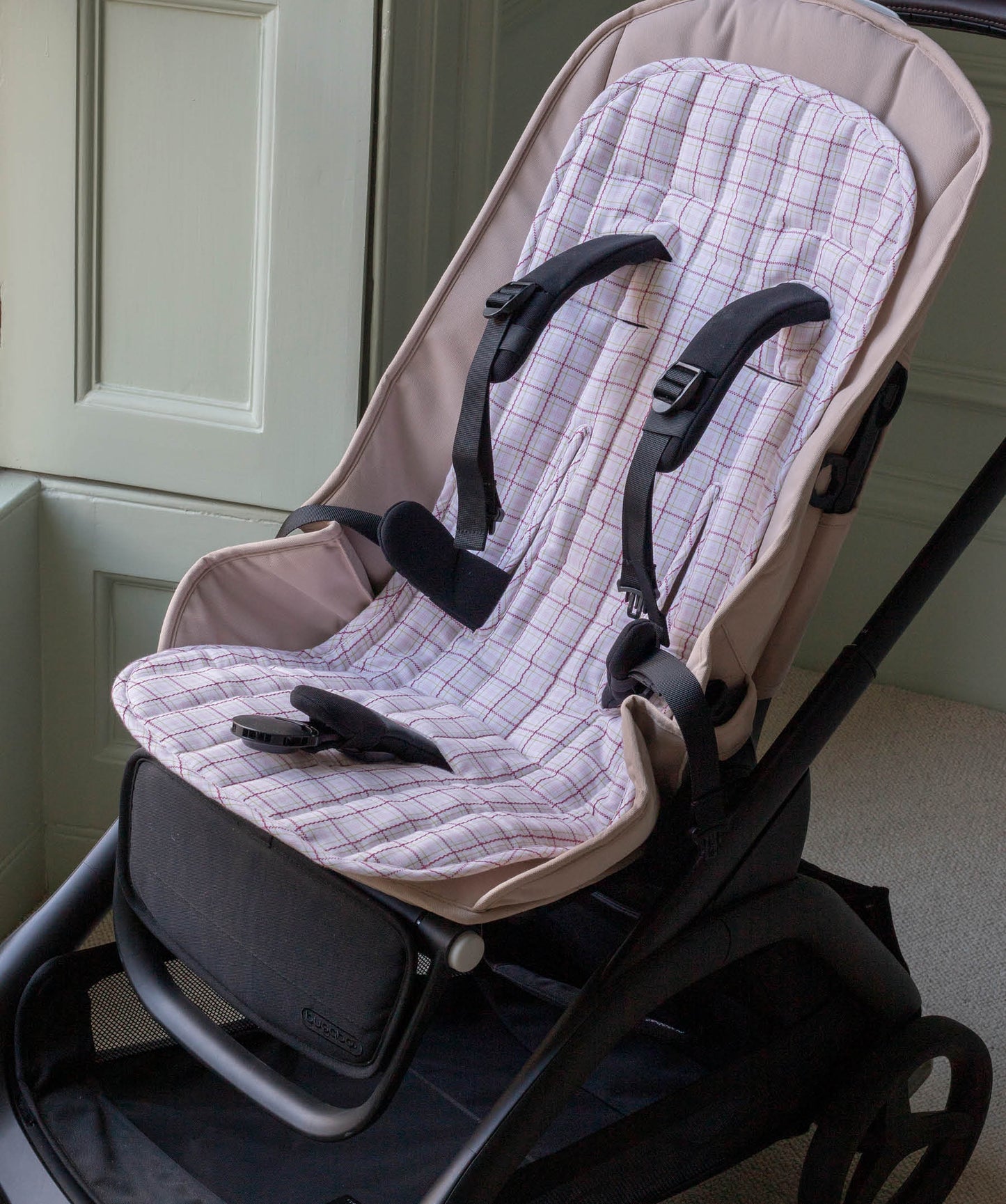 Pram Liner - Anemone / Pink Check