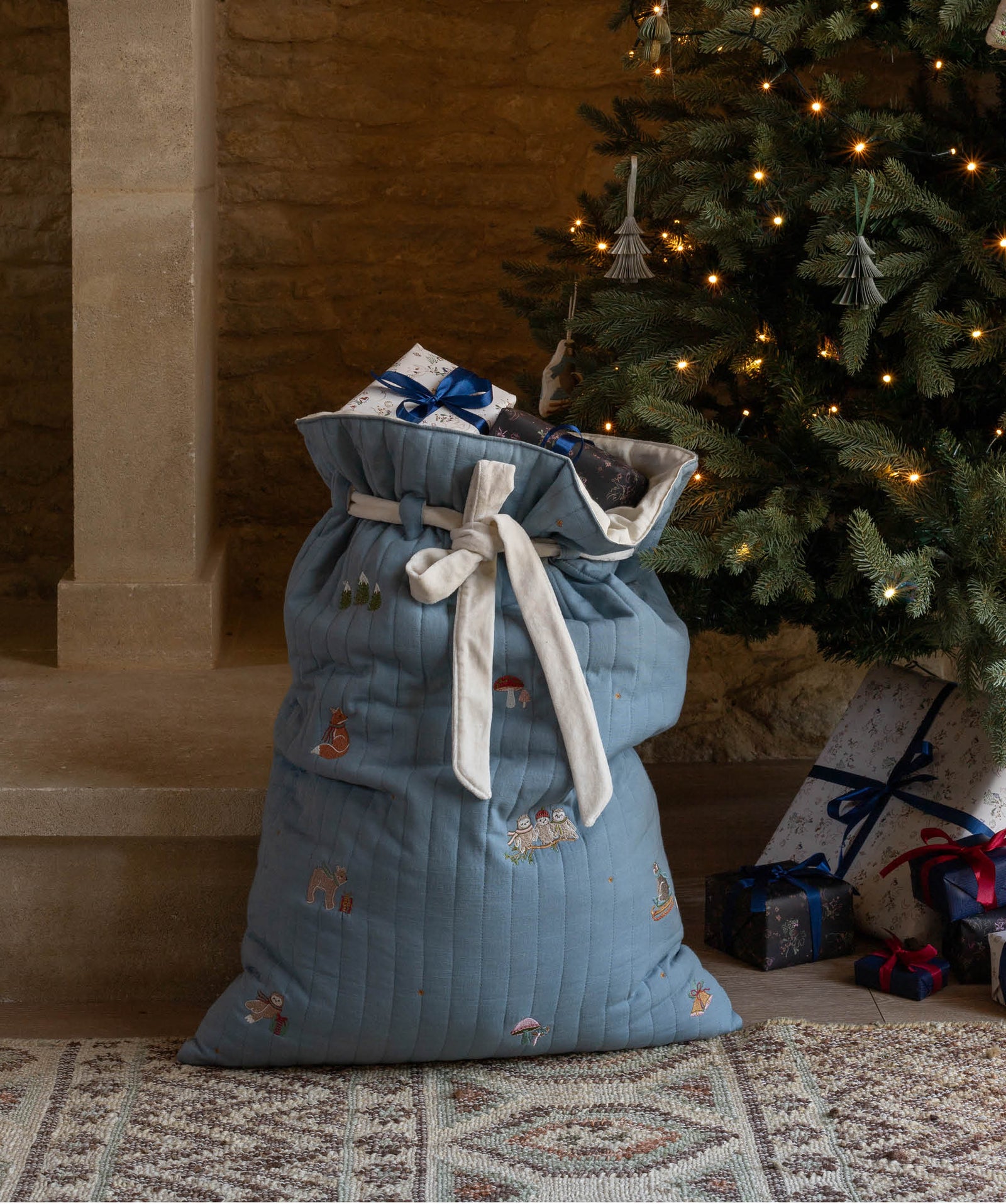 Christmas Present Sack - Owlet Friends