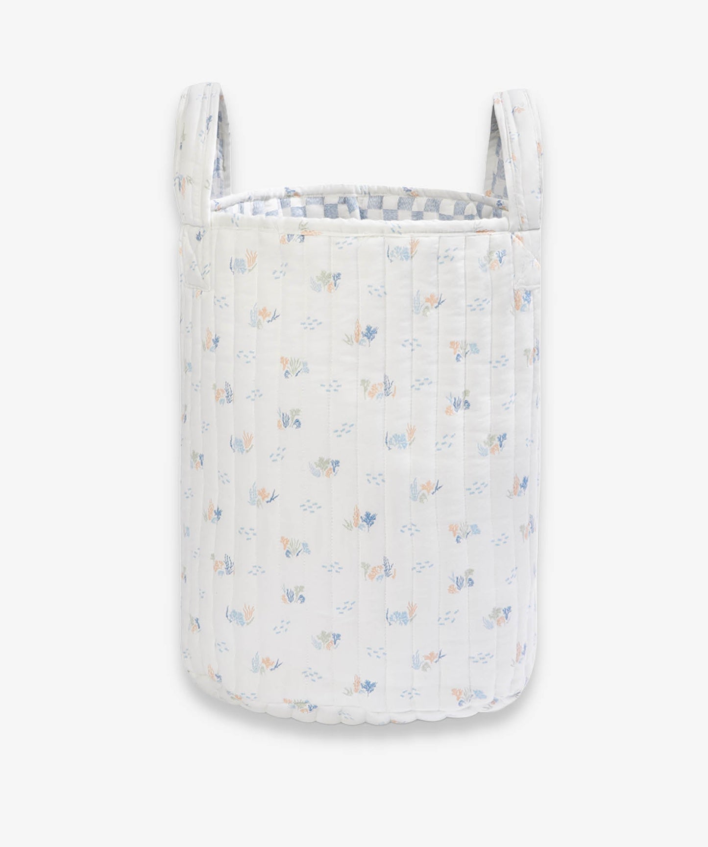 Large Quilted Storage Basket - Coastline / Waves