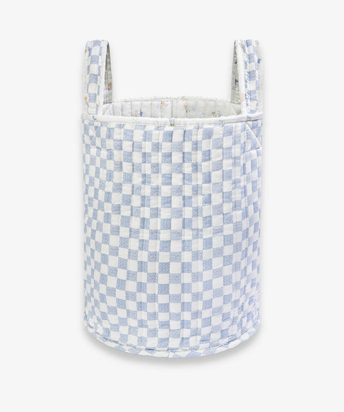 Large Quilted Storage Basket - Coastline / Waves