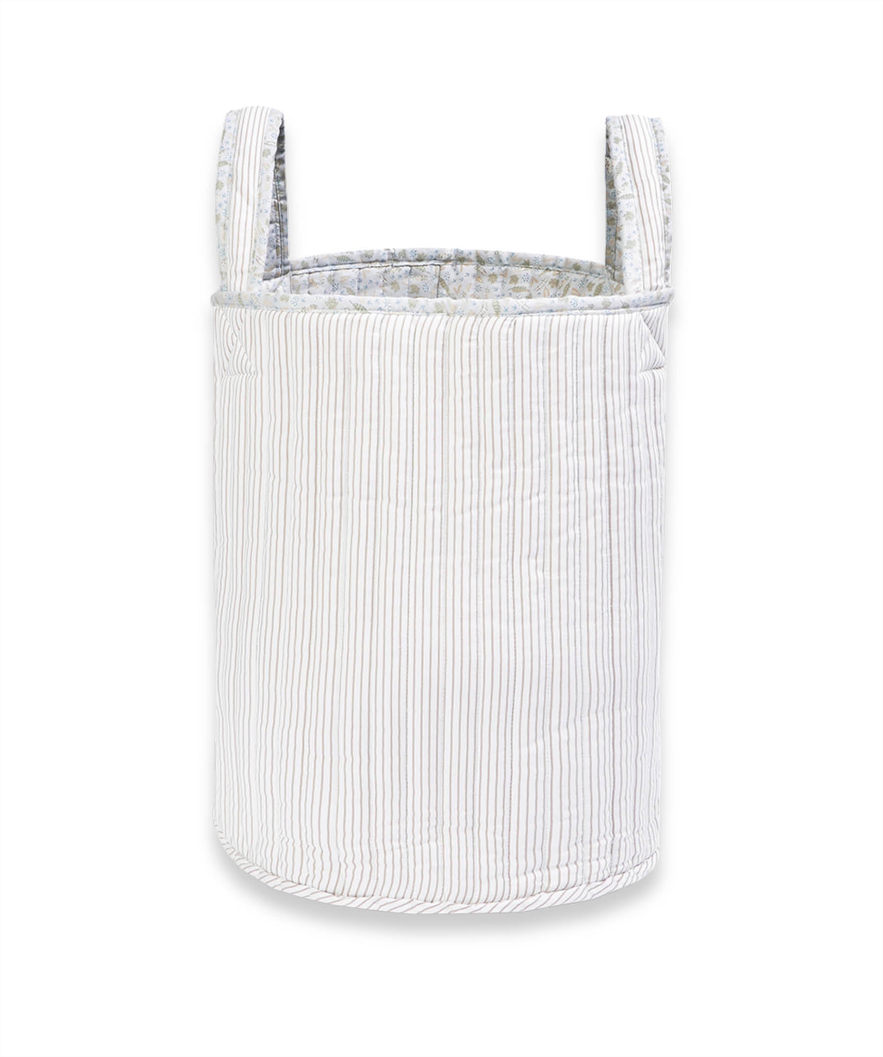 Large Quilted Storage Basket - Nature Trail / Stripe