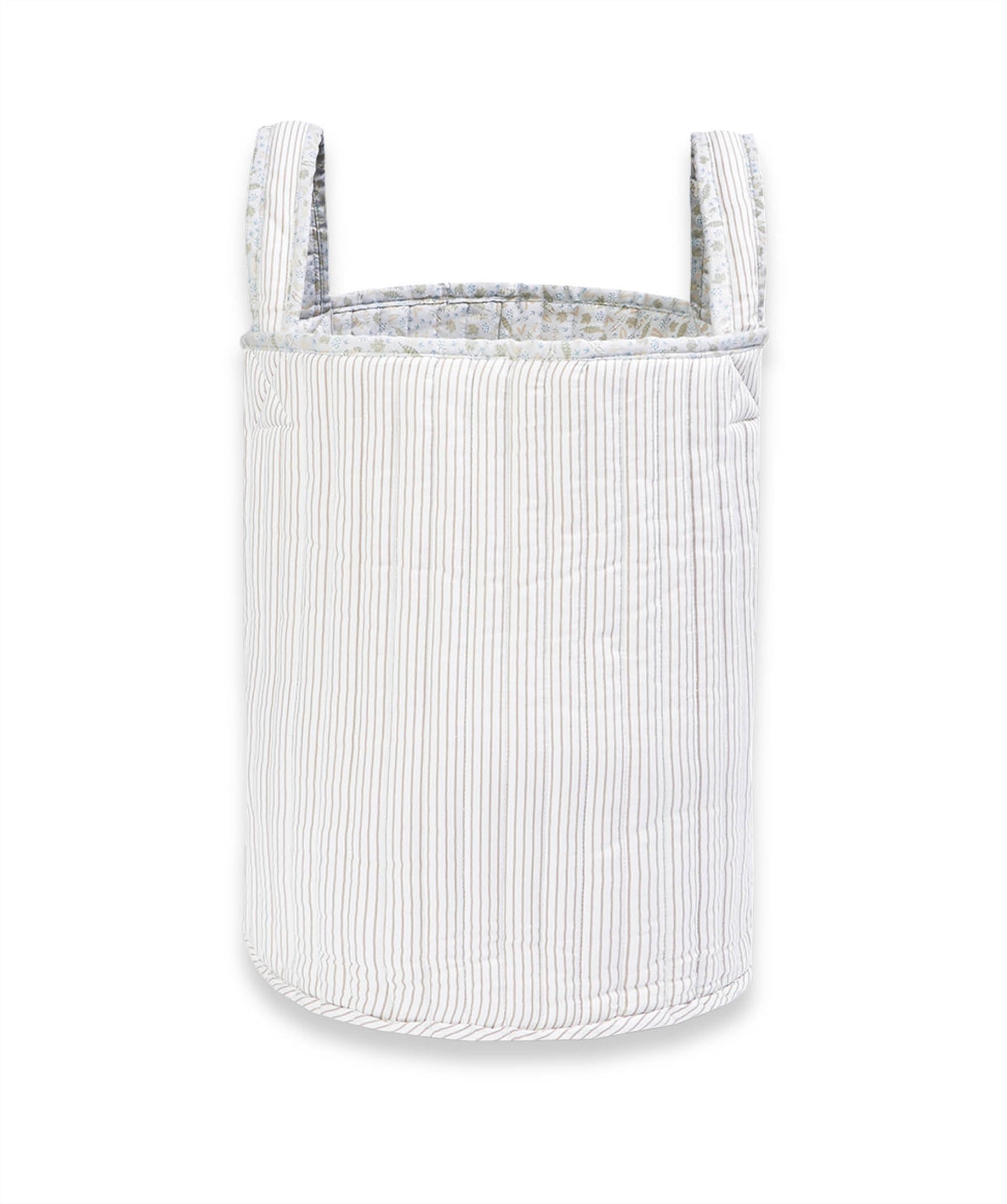 Large Quilted Storage Basket - Nature Trail / Stripe