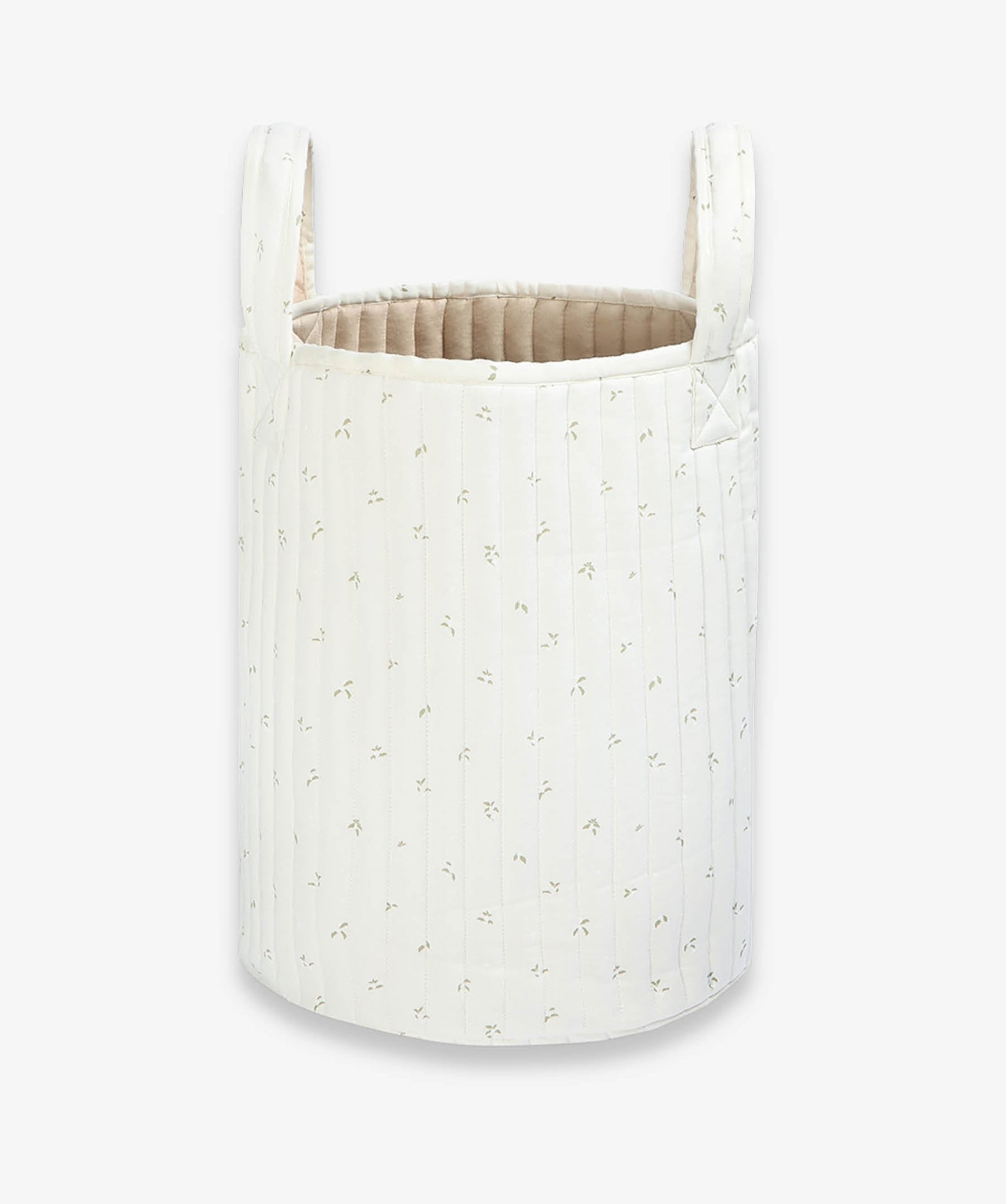 Large Quilted Storage Basket - Nettle Scatter / Birch
