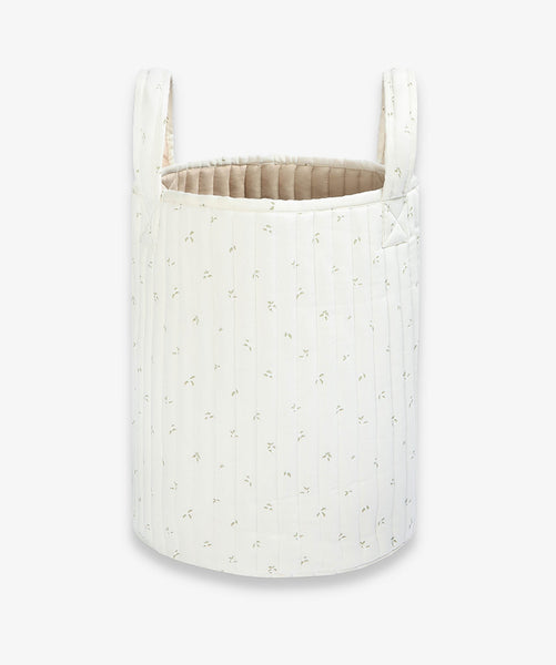 Large Quilted Storage Basket - Nettle Scatter / Birch