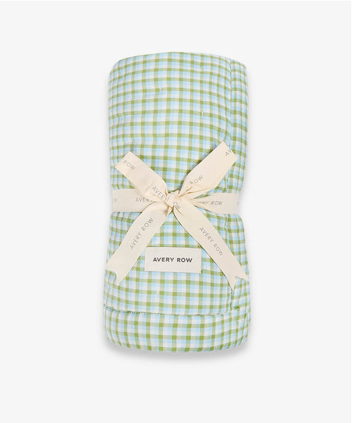 Quilted Cotbed Bedspread  - Greenhouse Gingham