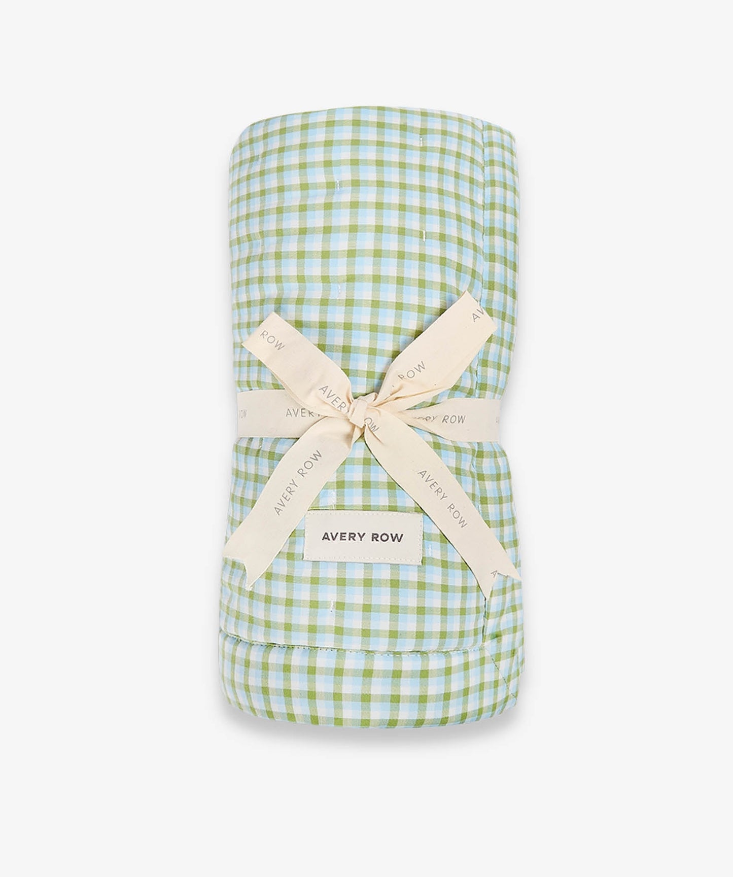 Quilted Single Bedspread - Greenhouse Gingham