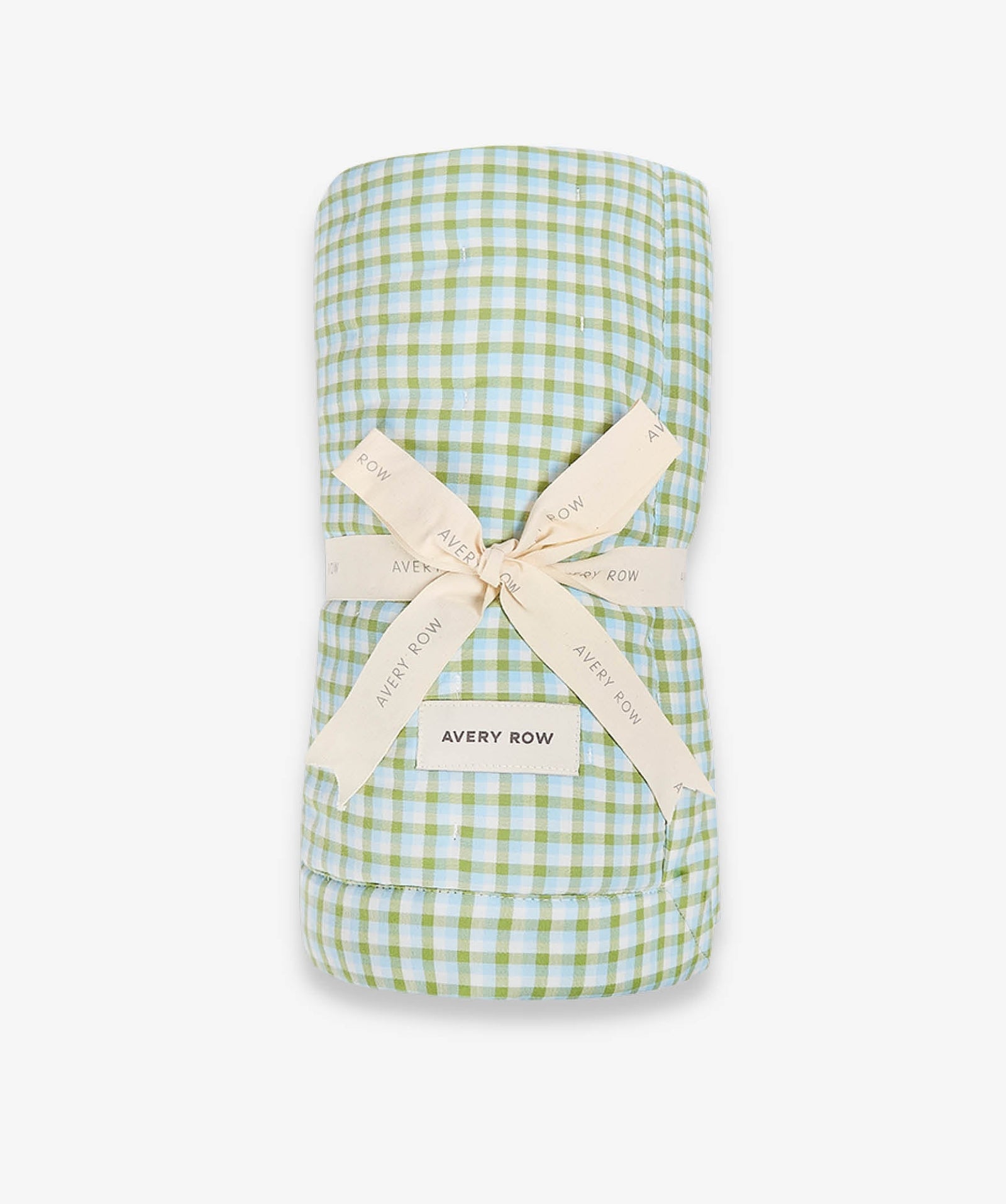 Quilted Single Bedspread - Greenhouse Gingham