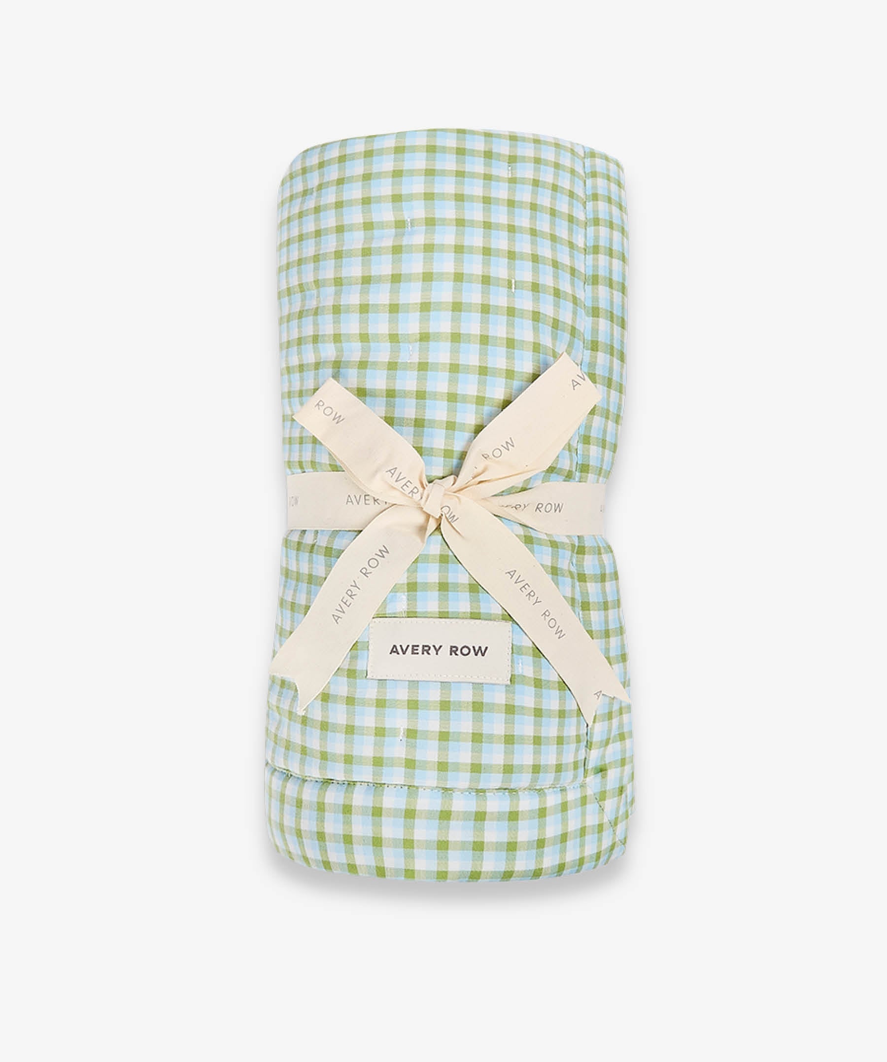 Quilted Single Bedspread - Greenhouse Gingham
