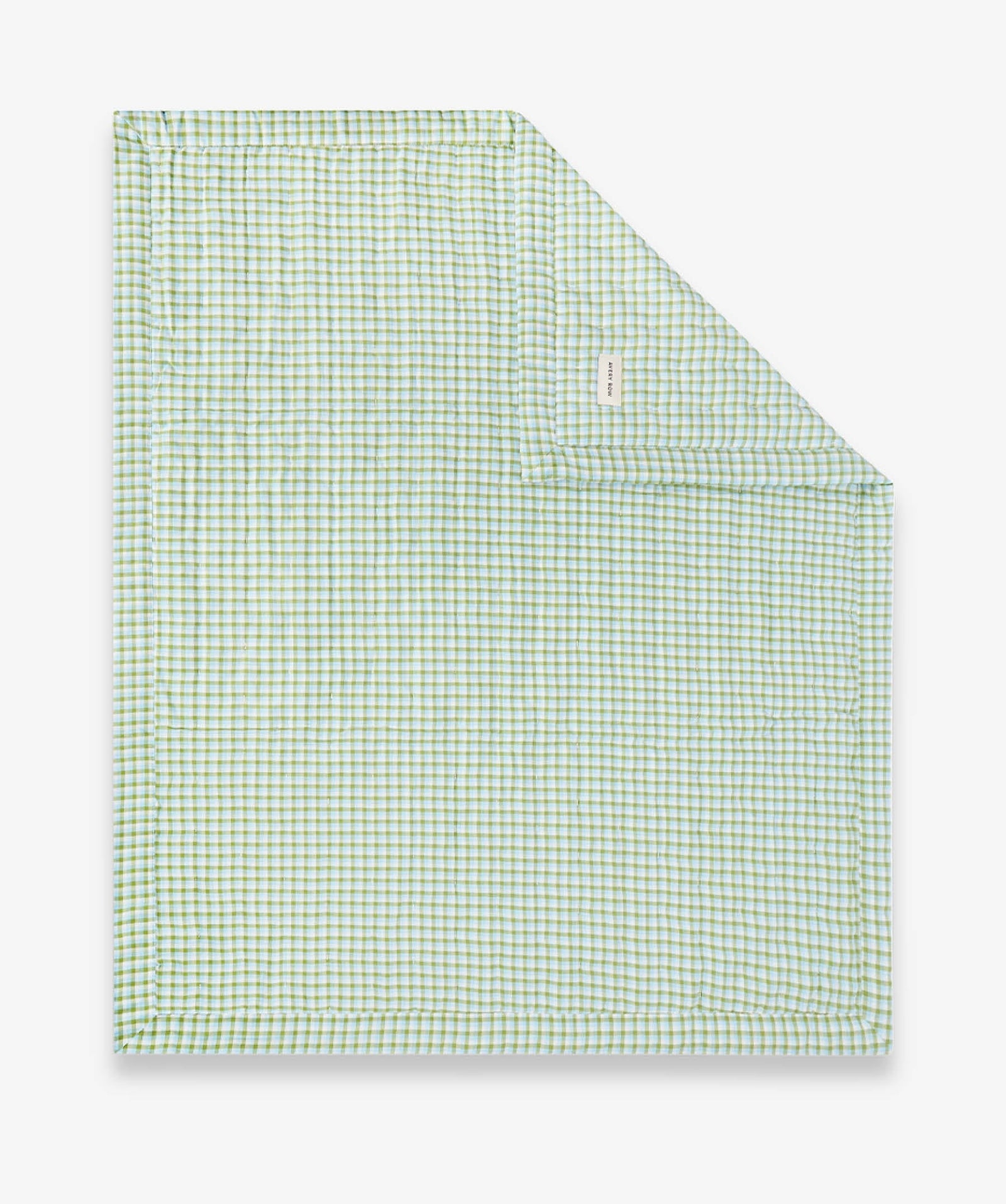 Quilted Single Bedspread - Greenhouse Gingham