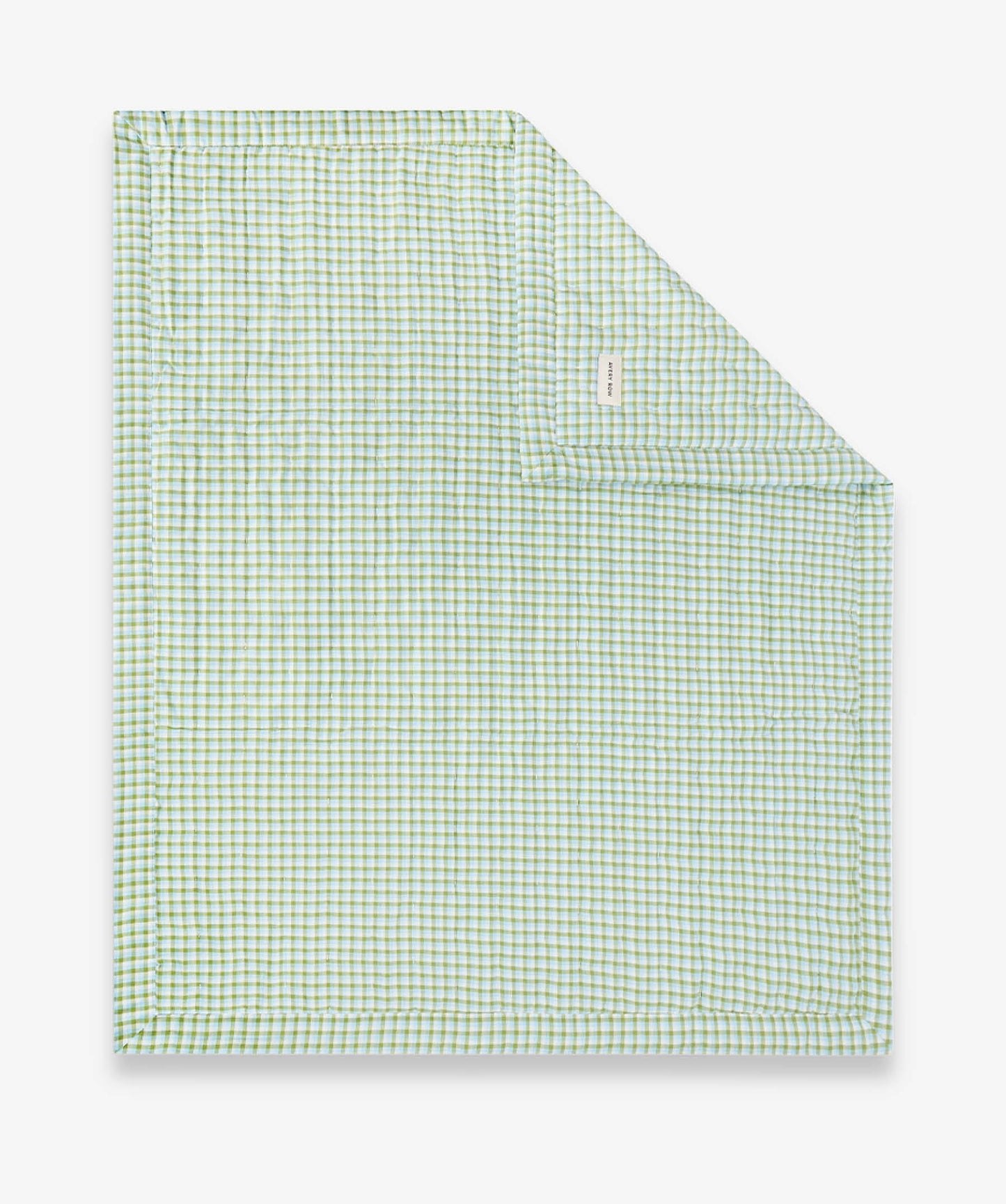 Quilted Single Bedspread - Greenhouse Gingham