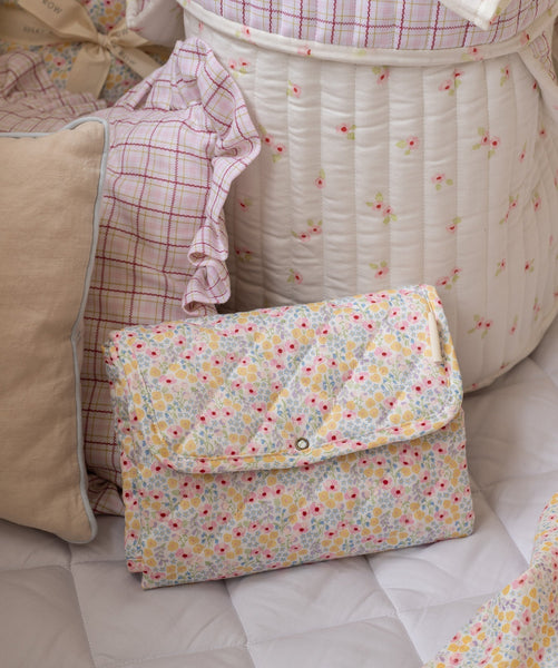 Cotton Travel Baby Changing Mat - Wildflower Garden