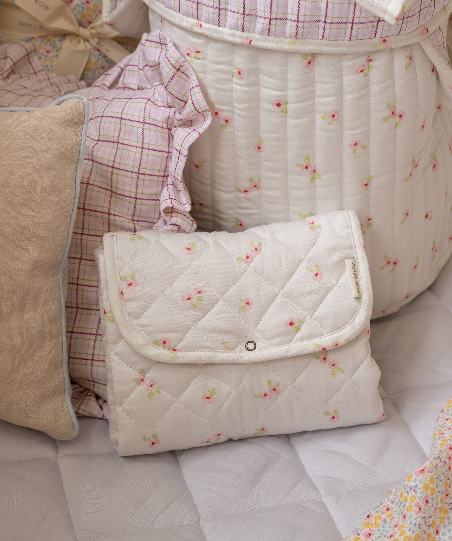 Cotton Travel Baby Changing Mat - Anemone