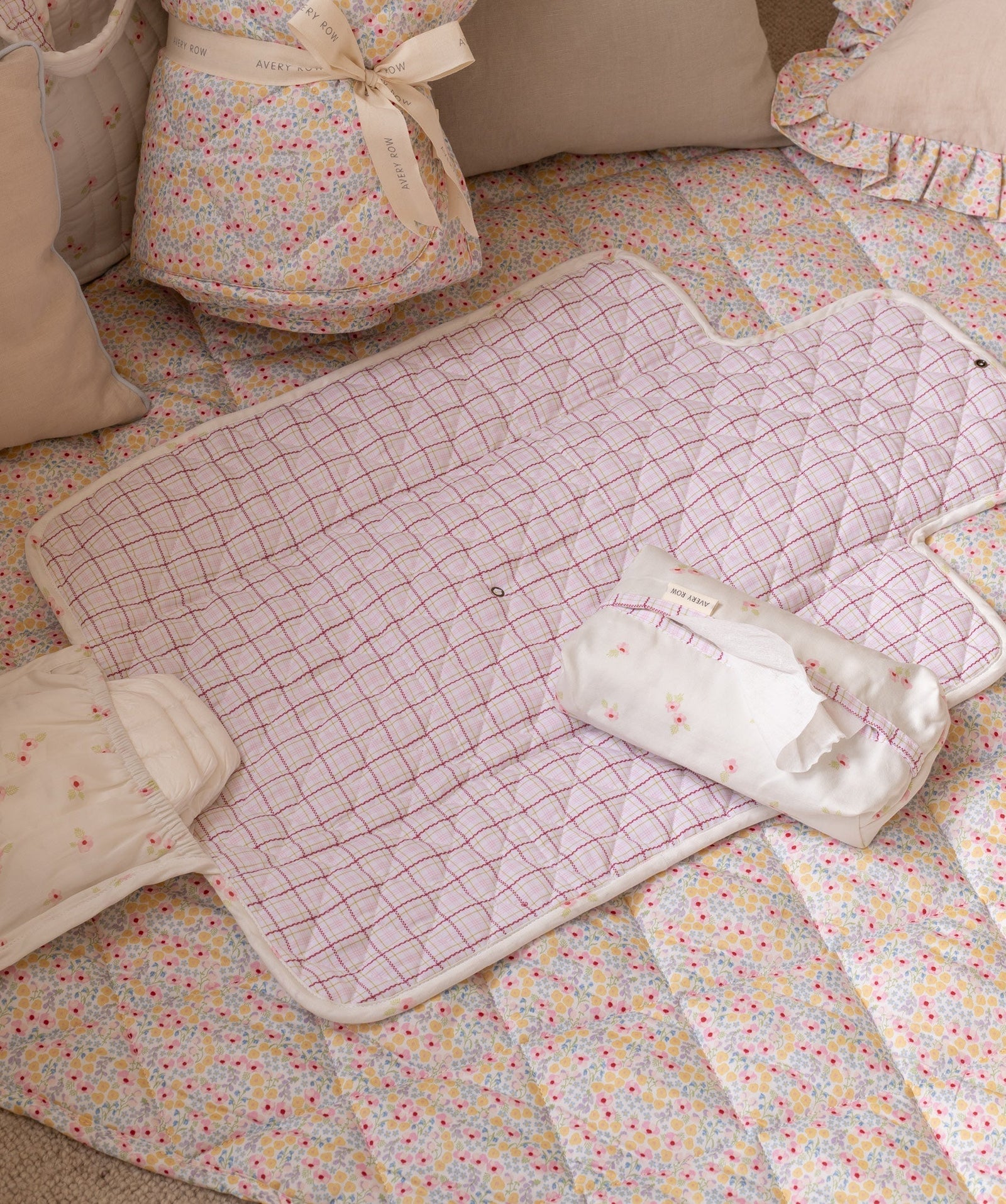 Cotton Travel Baby Changing Mat - Anemone