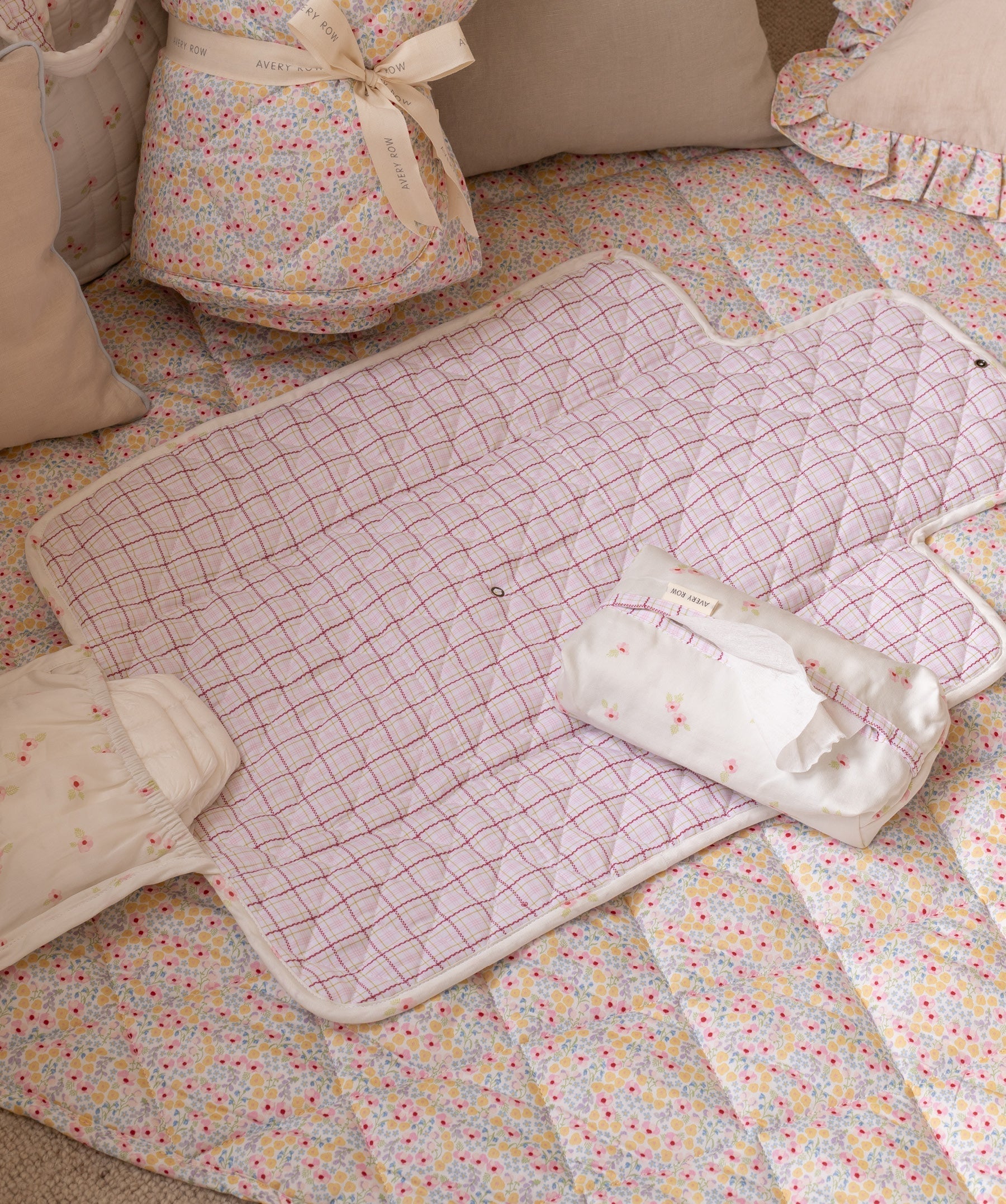 Cotton Travel Baby Changing Mat - Anemone