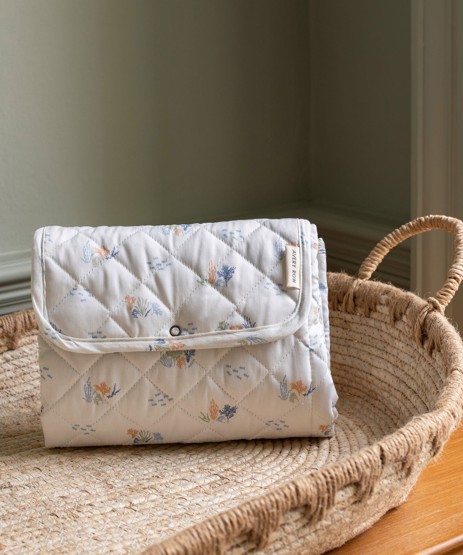 Cotton Travel Baby Changing Mat - Coastline