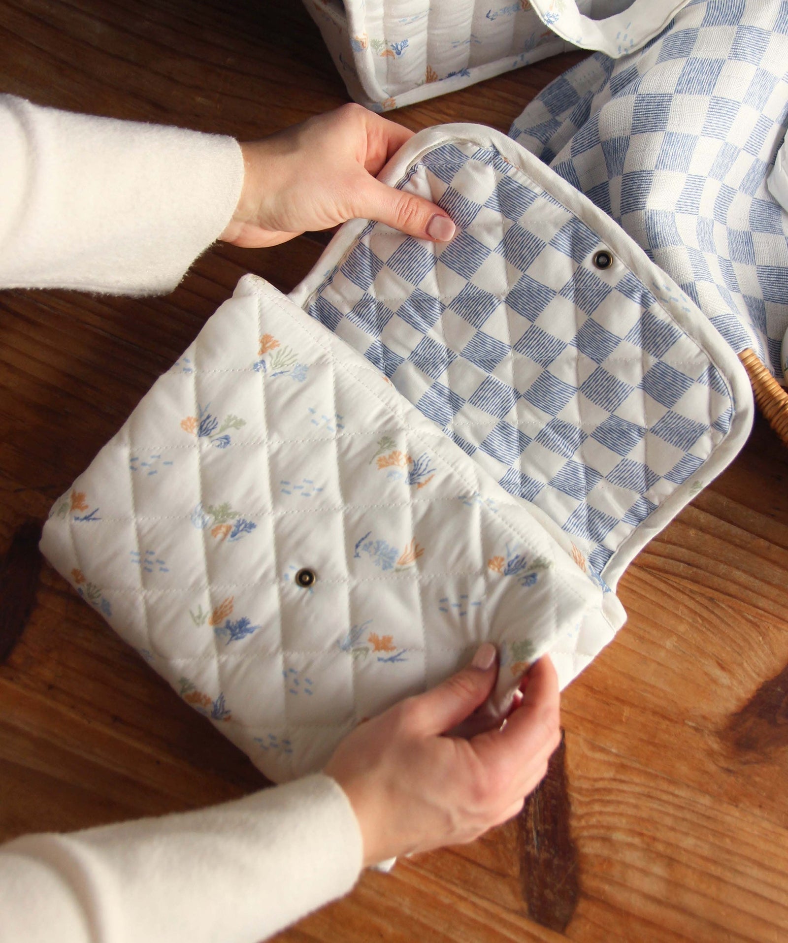Cotton Travel Baby Changing Mat - Coastline